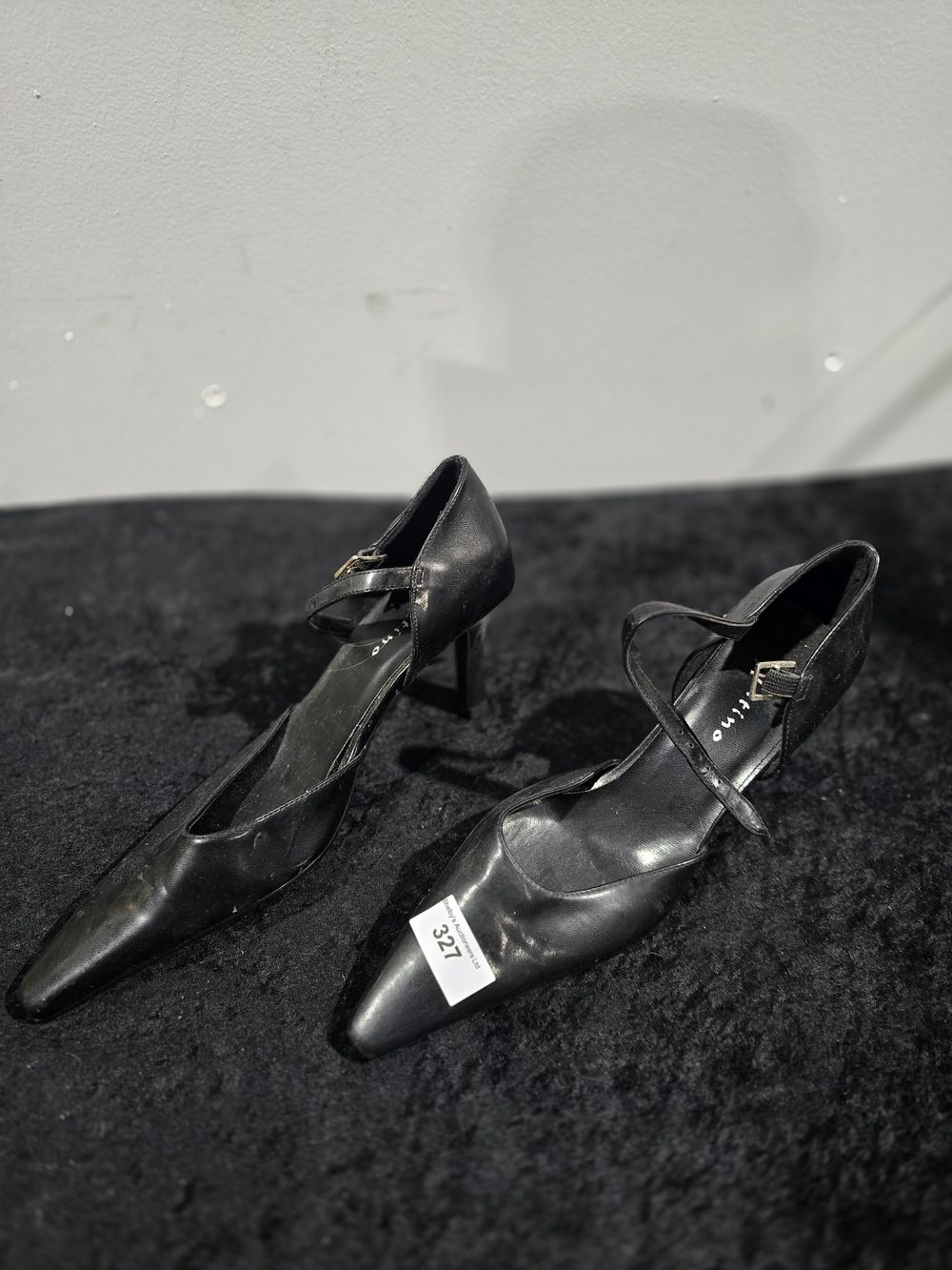 Lot 327: pair of ladies platino high heel shoes size 6