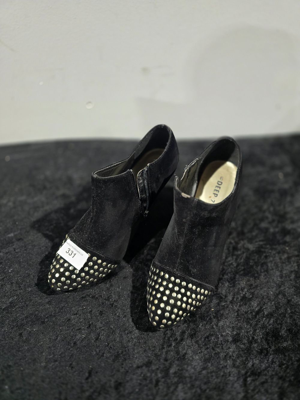 Lot 331: pair of deep 7 ladies heeled boots size 6