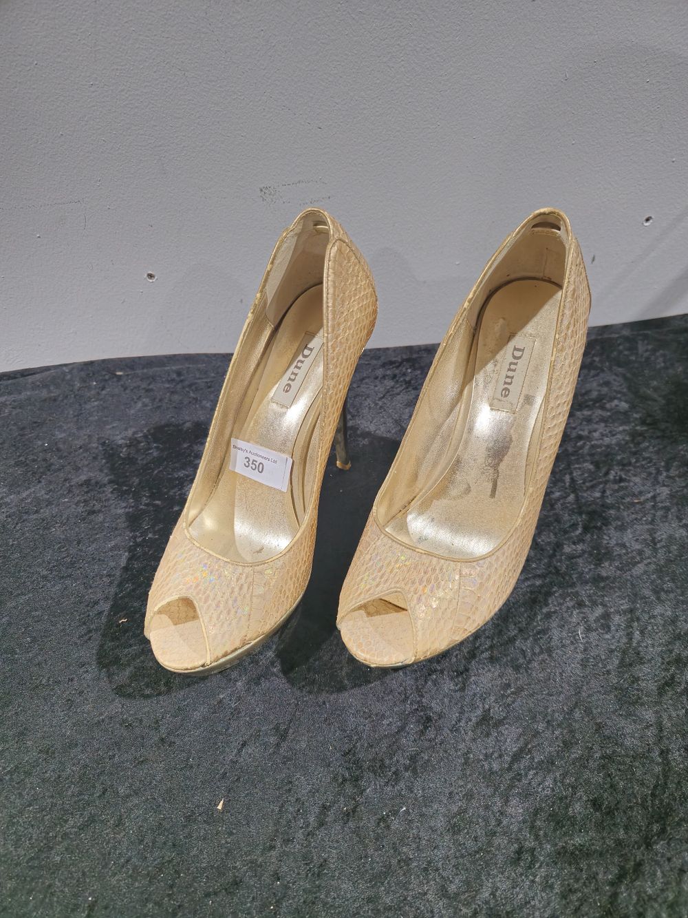 Lot 350: pair of dune ladies size 6 high heels