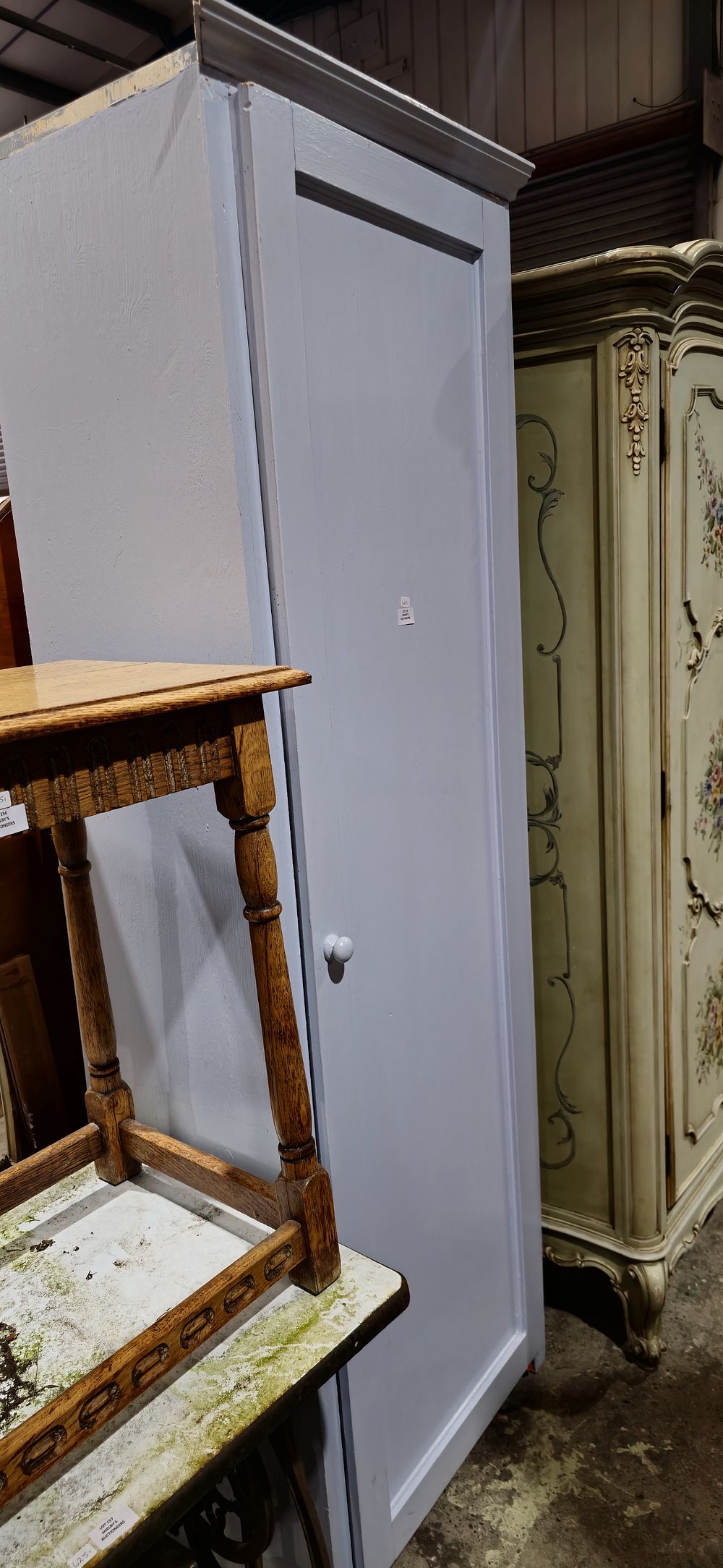Lot 155: large pine storage cupboard