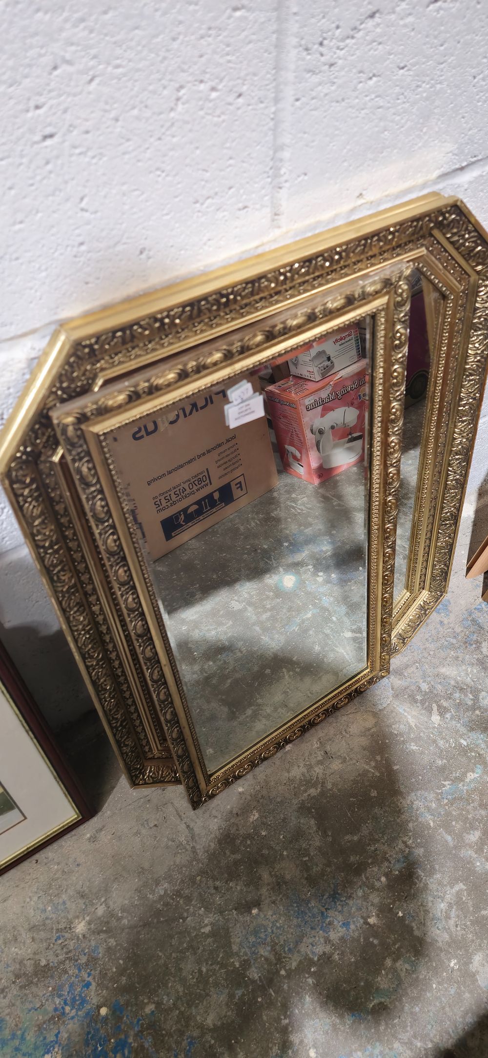Lot 204: 2 x heavy gilt framed wall mirrors