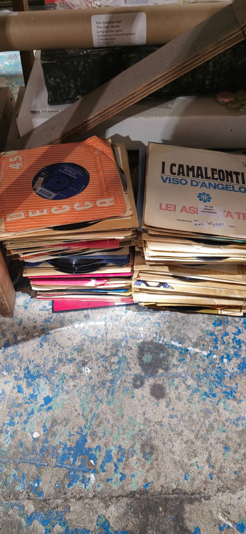 Lot 252: 100 x various single records beegees otis reading etc