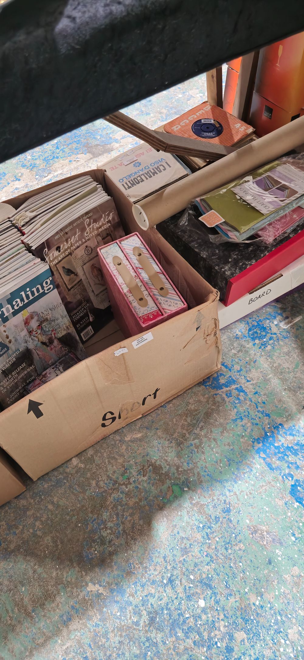 Lot 292: journaling and crafting books with various crafting papers