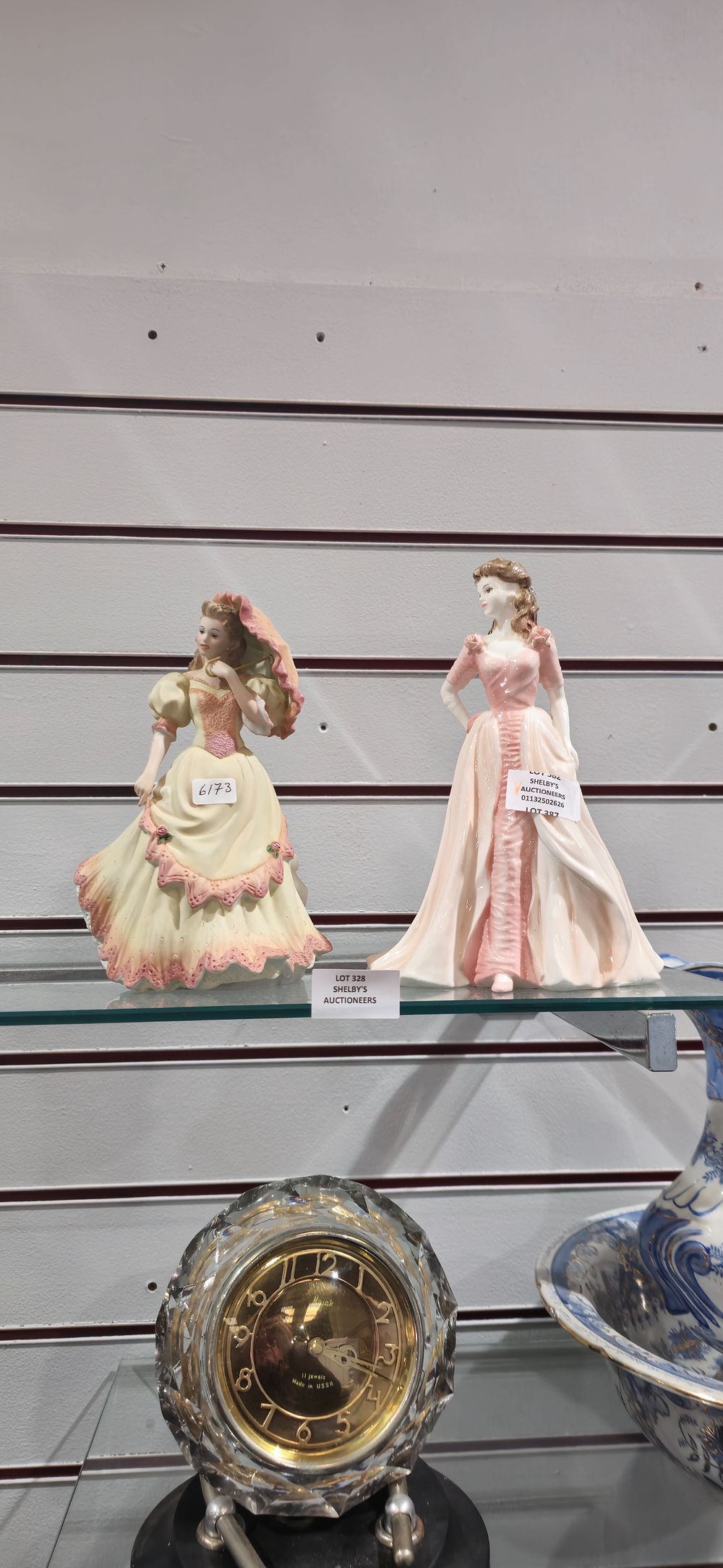 Lot 328: pair of coal port lady figurines jaqueline and monpellier walk