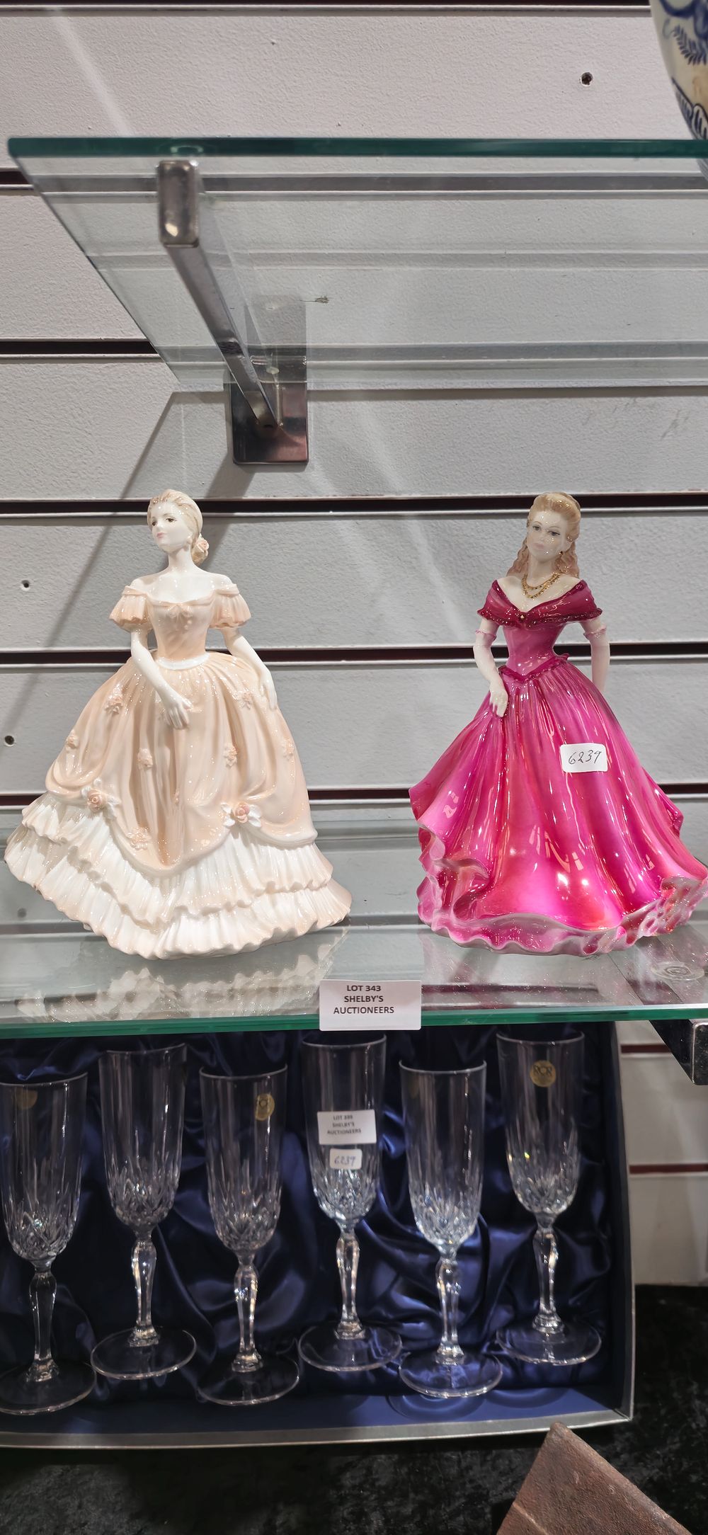Lot 343: pair of coalport lady figurine louisa and belinda