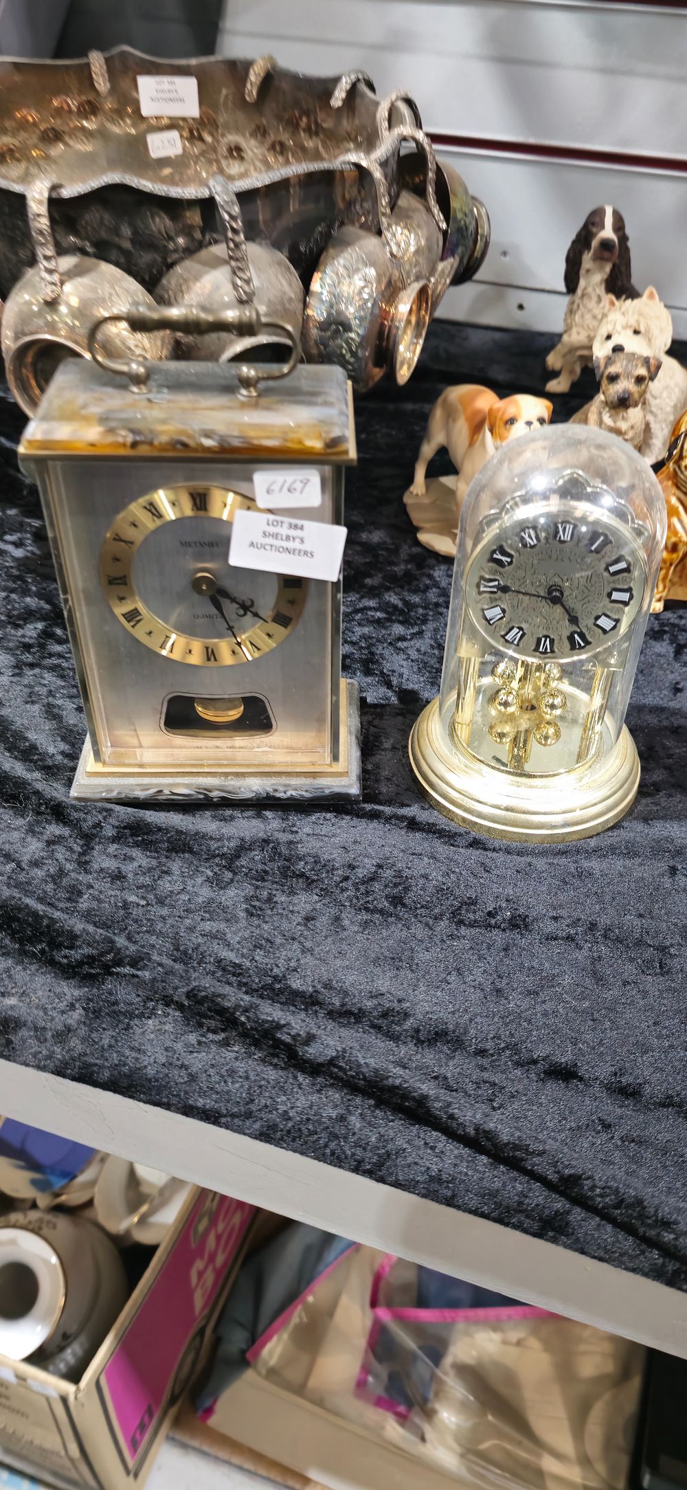 Lot 384: 1 x vintage metamec clock with small clock