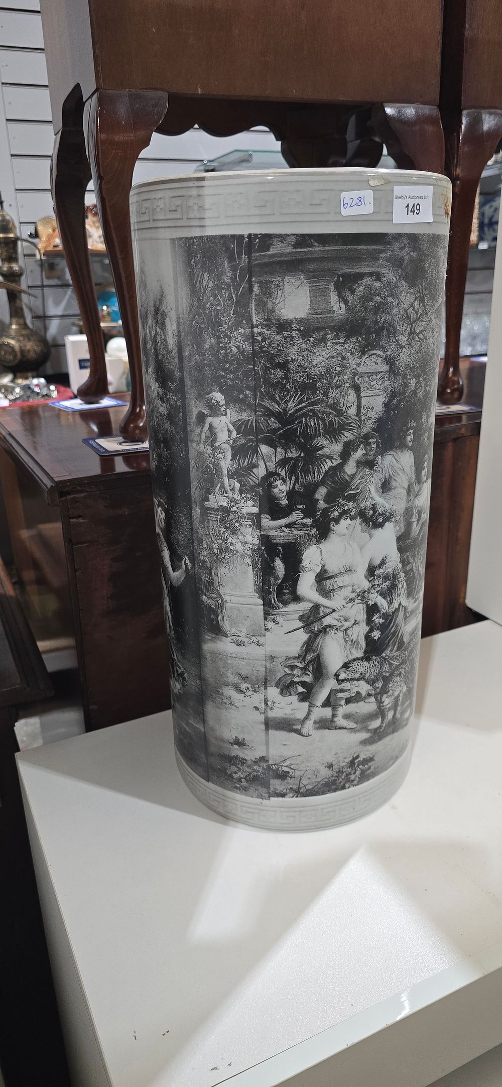 Lot 149: large pottery hookes umbrella stand