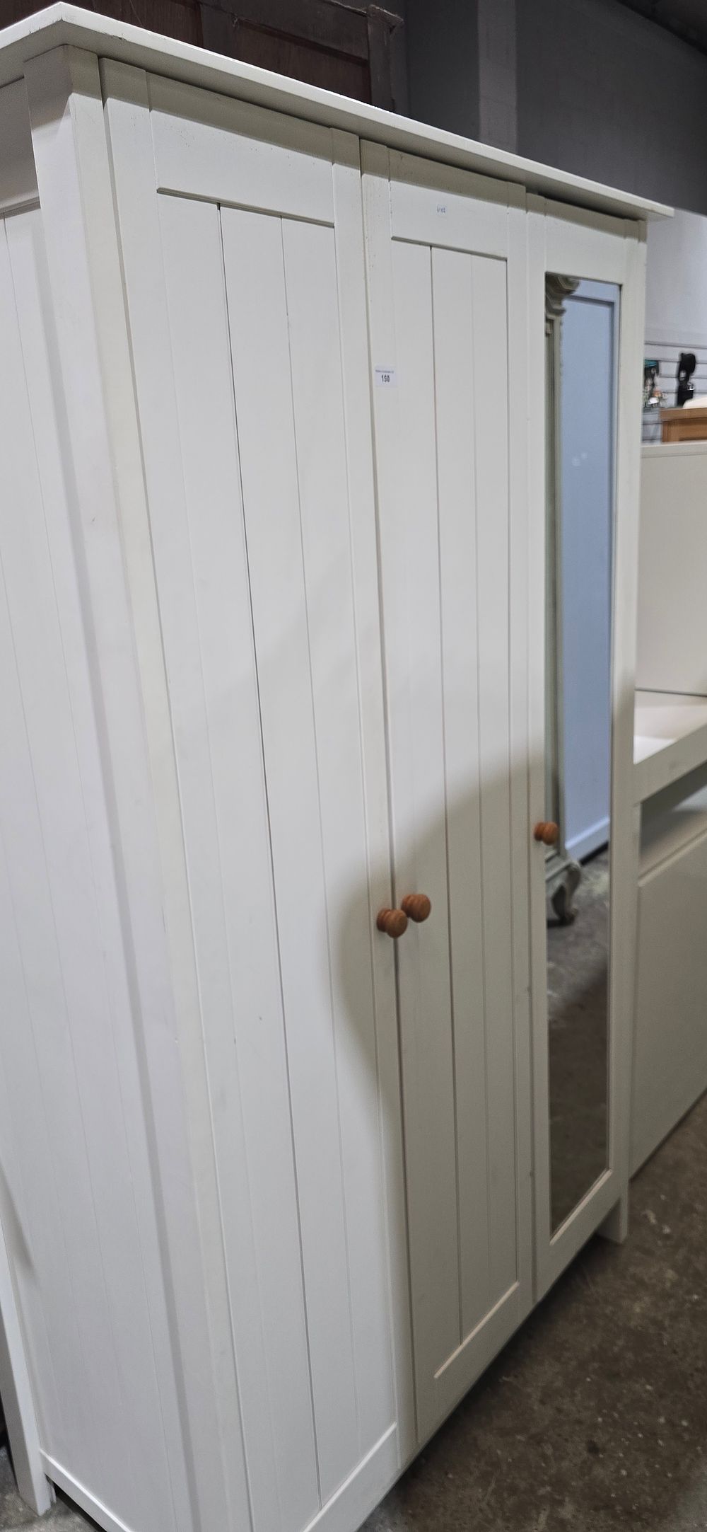 Lot 150: large white tripple wardrobe