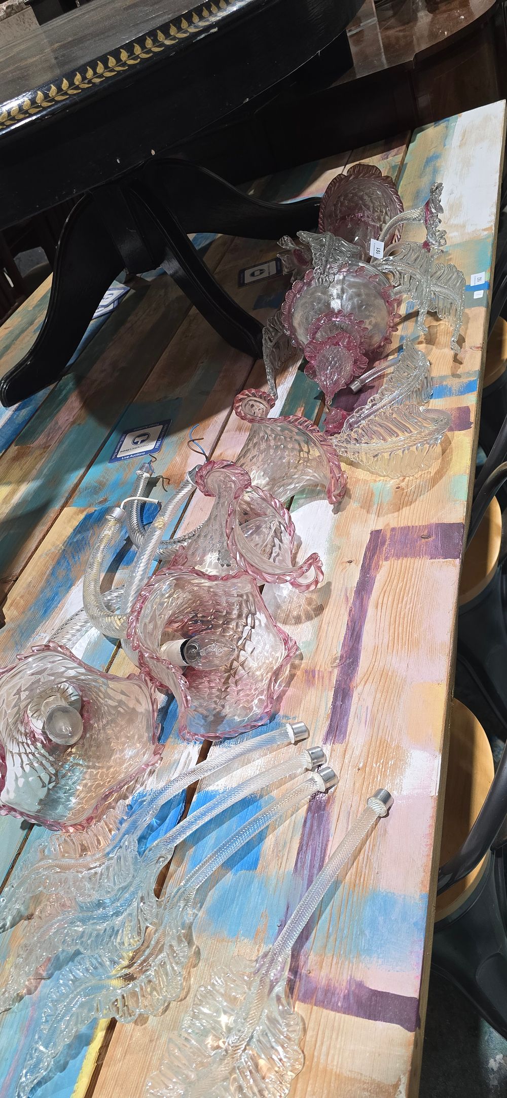 Lot 161: 1 x large murano glass light fitting