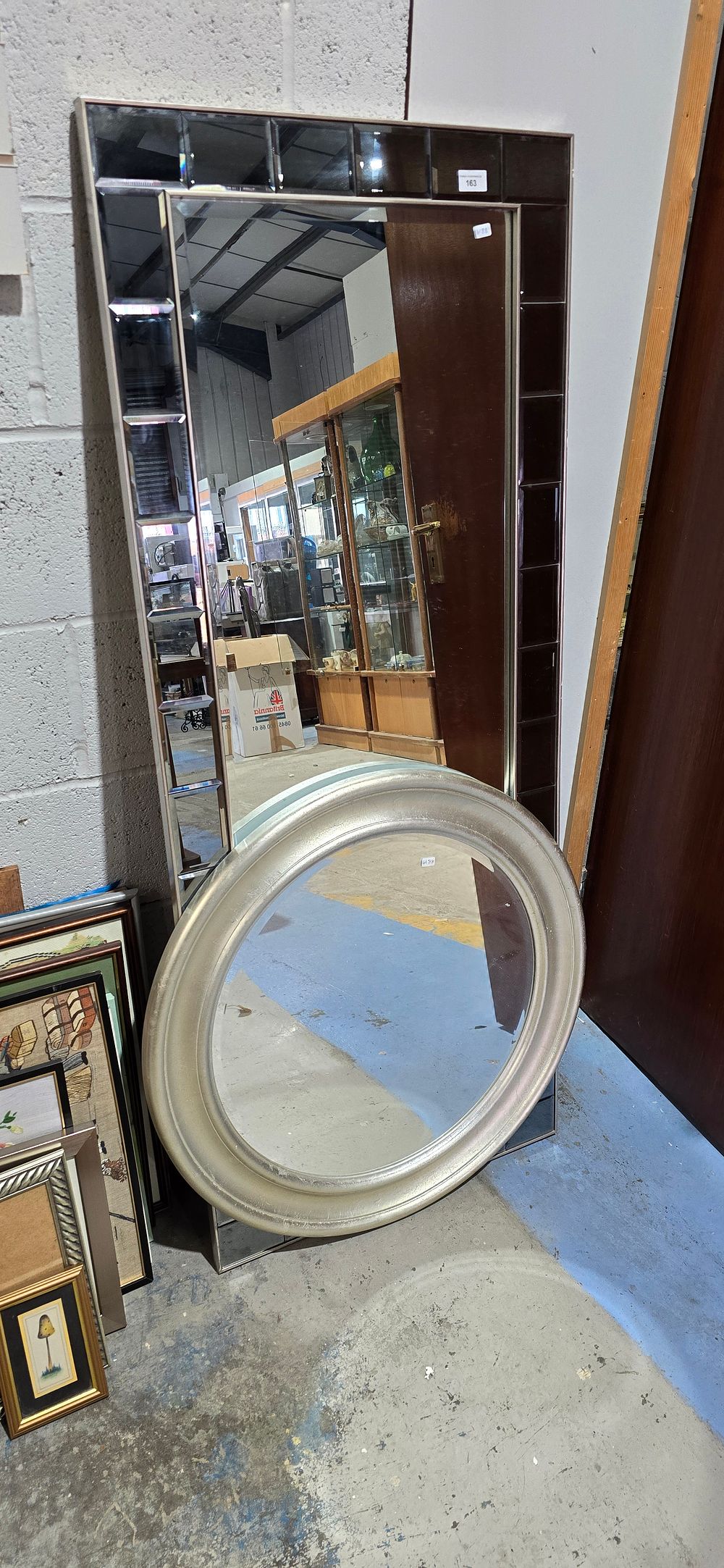 Lot 163: 2 x various size wall mirrors