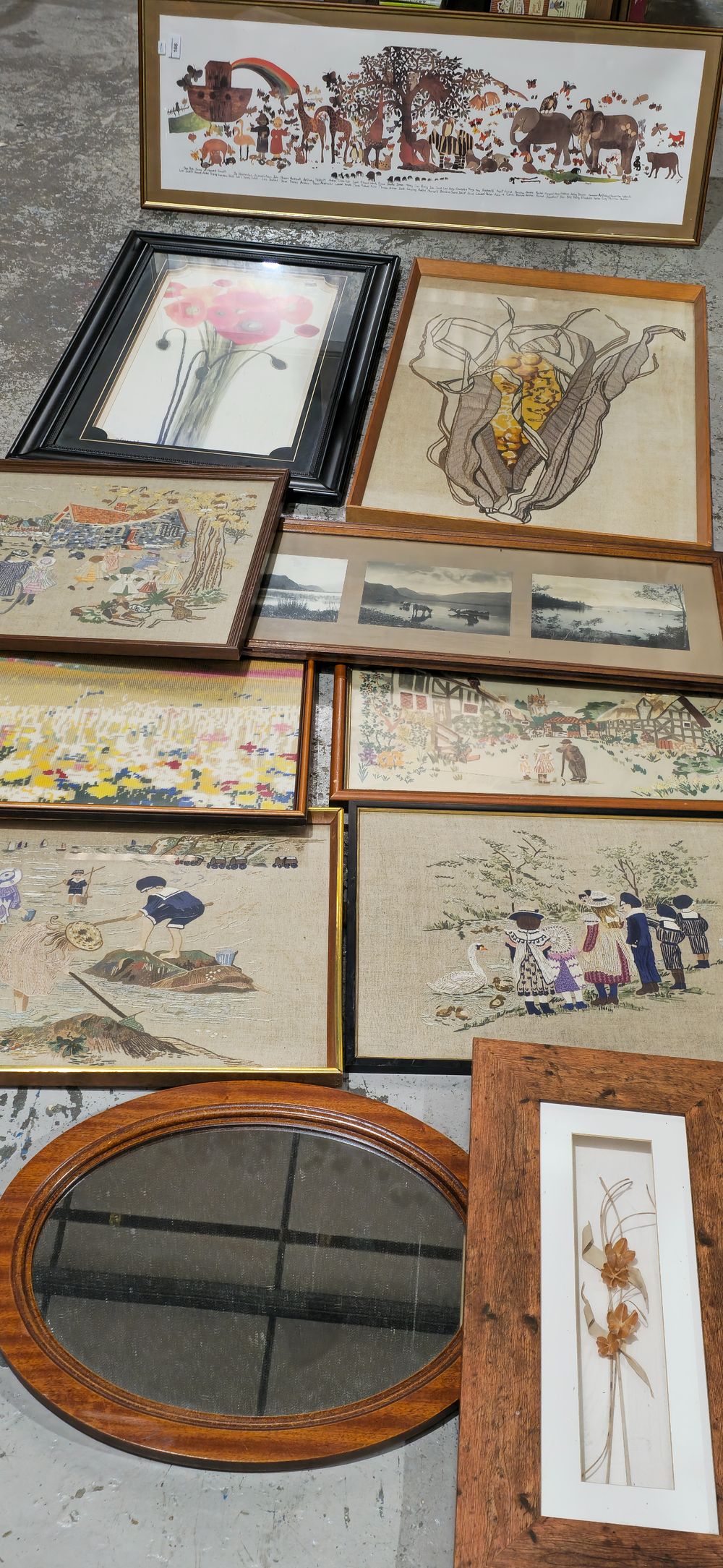 Lot 166: selection of various embroiderys and prints