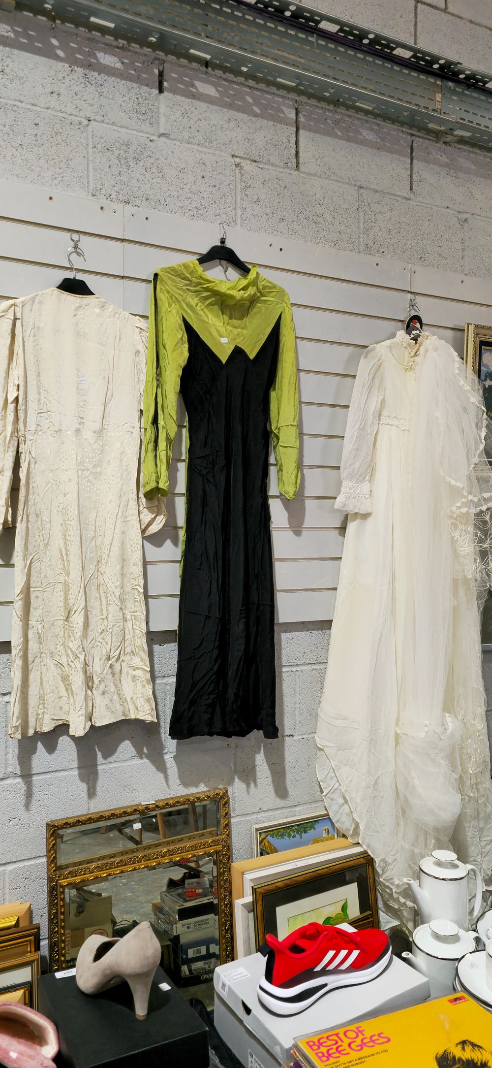 Lot 176: 1 x 1960s wedding dress with 2 x vintage dresses