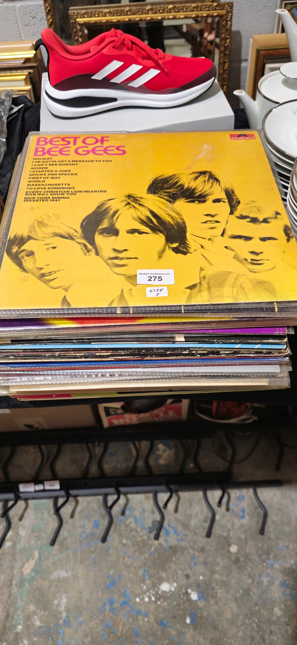 Lot 275: selection of vinyl records bee gees hollies etc