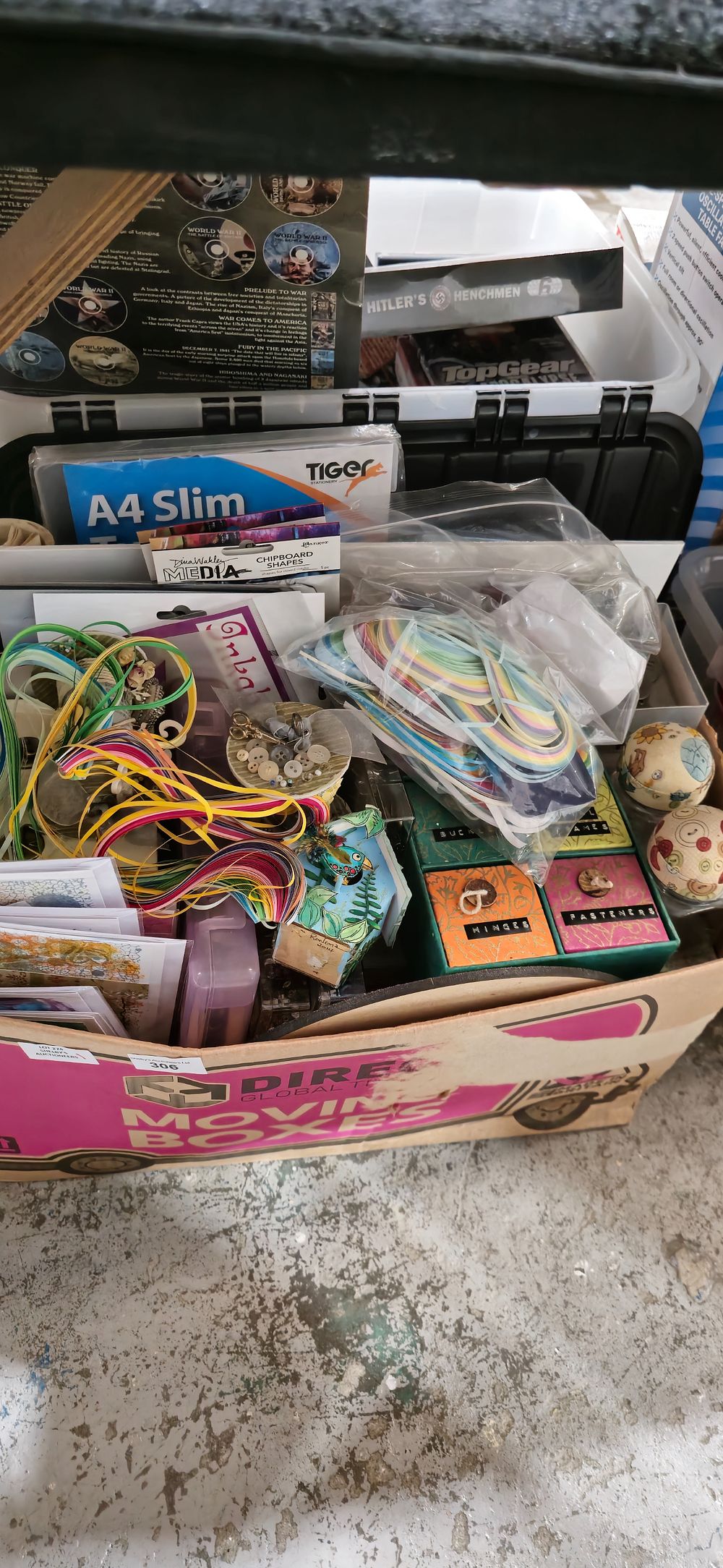 Lot 306: 1 x large box of various crafting ware items