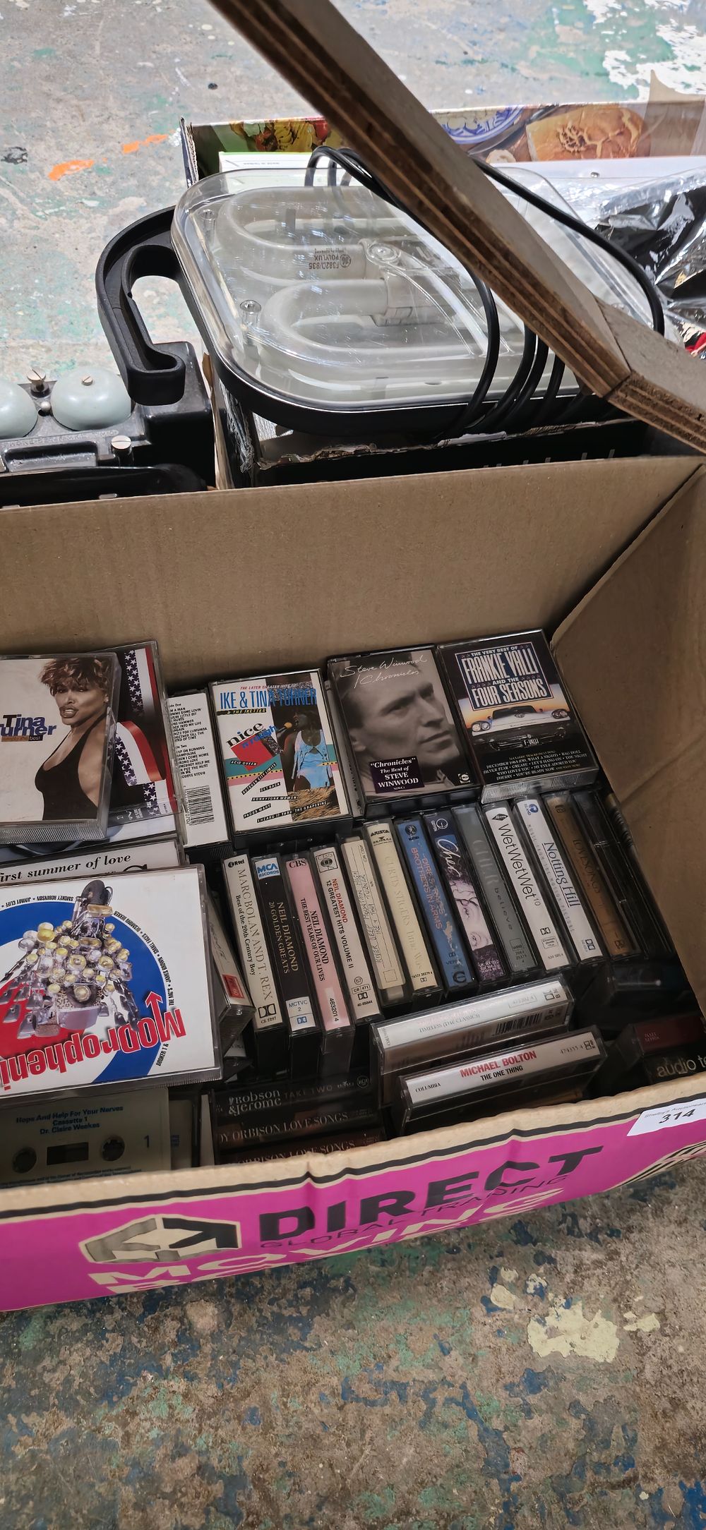 Lot 314: 1 x box containing various music tapes