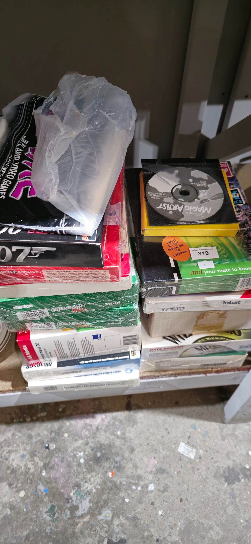 Lot 318: selection of various boxed computer software items etc