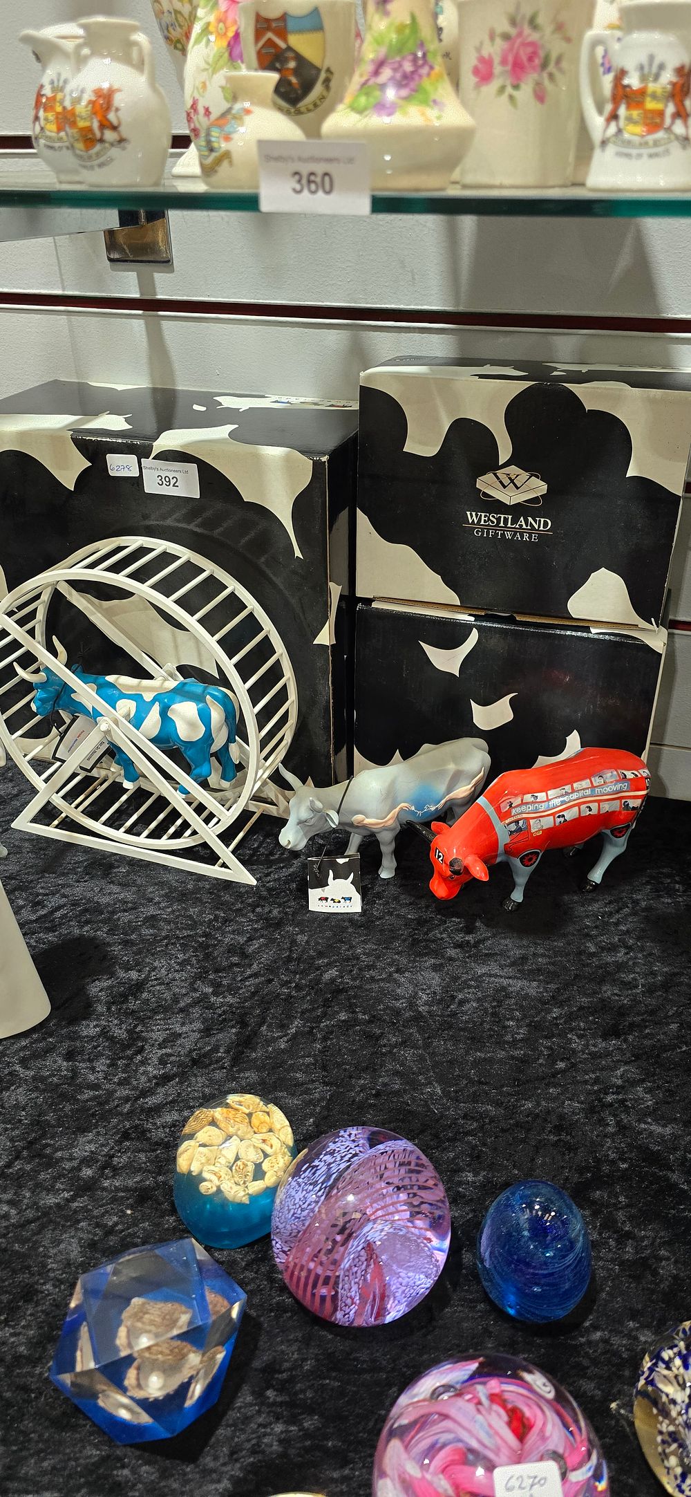 Lot 392: 3 x boxed various cow parade figures