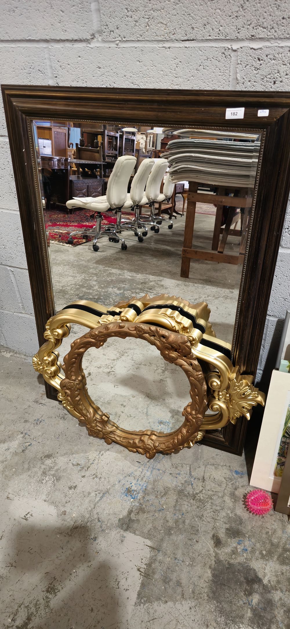 Lot 182: 3 x various wall mirrors