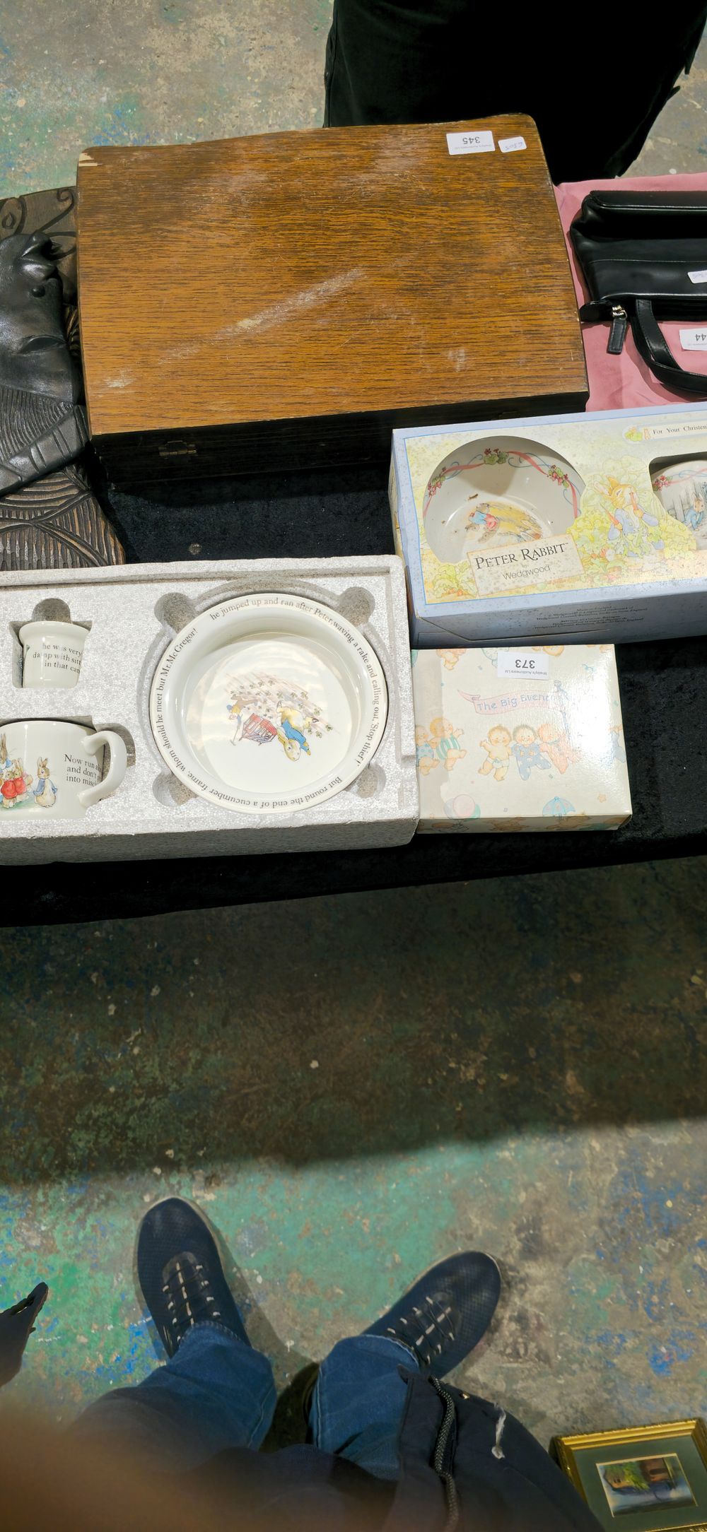 Lot 373: 2 x peter rabbit wedge wood pottery sets