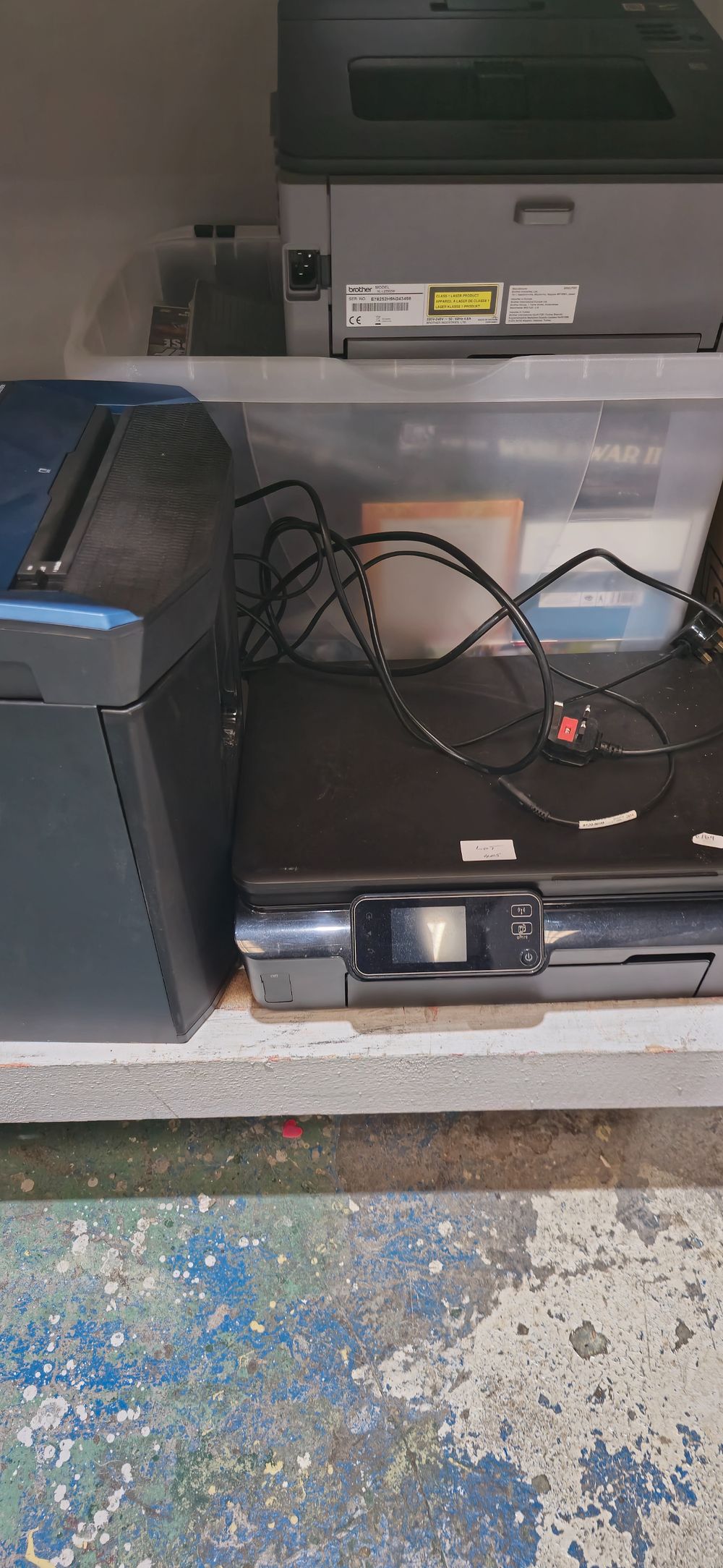 Lot 405: hp printer with brother printer etc