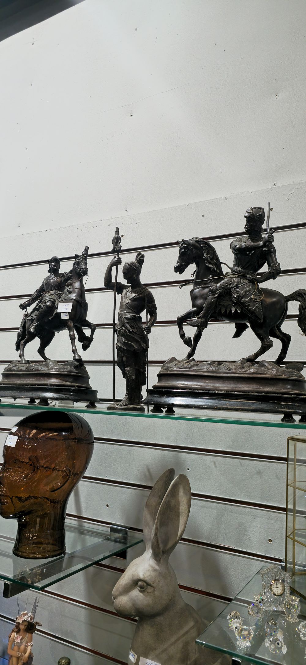 Lot 418: 3 x various spelter figurines