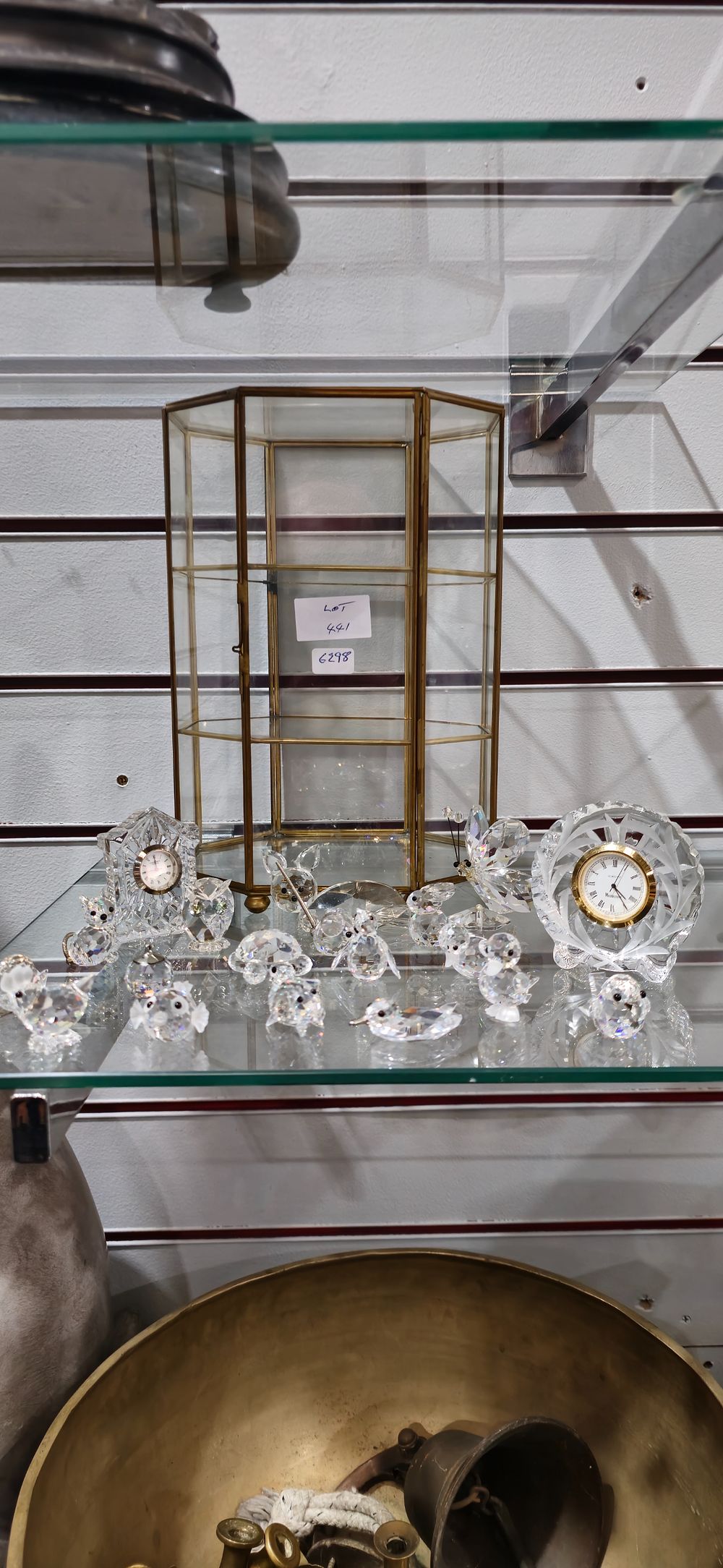 Lot 441: selection of swarovski crystal animals with clock etc