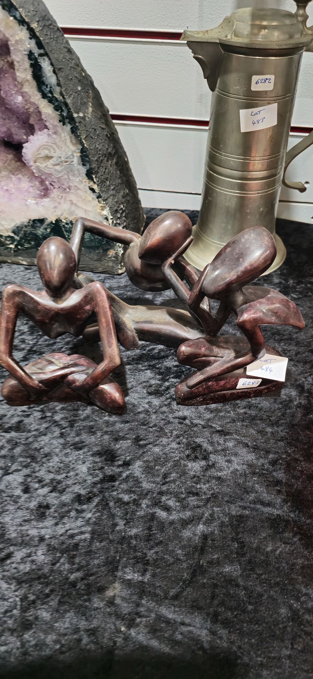 Lot 484: 3 various wooden figures