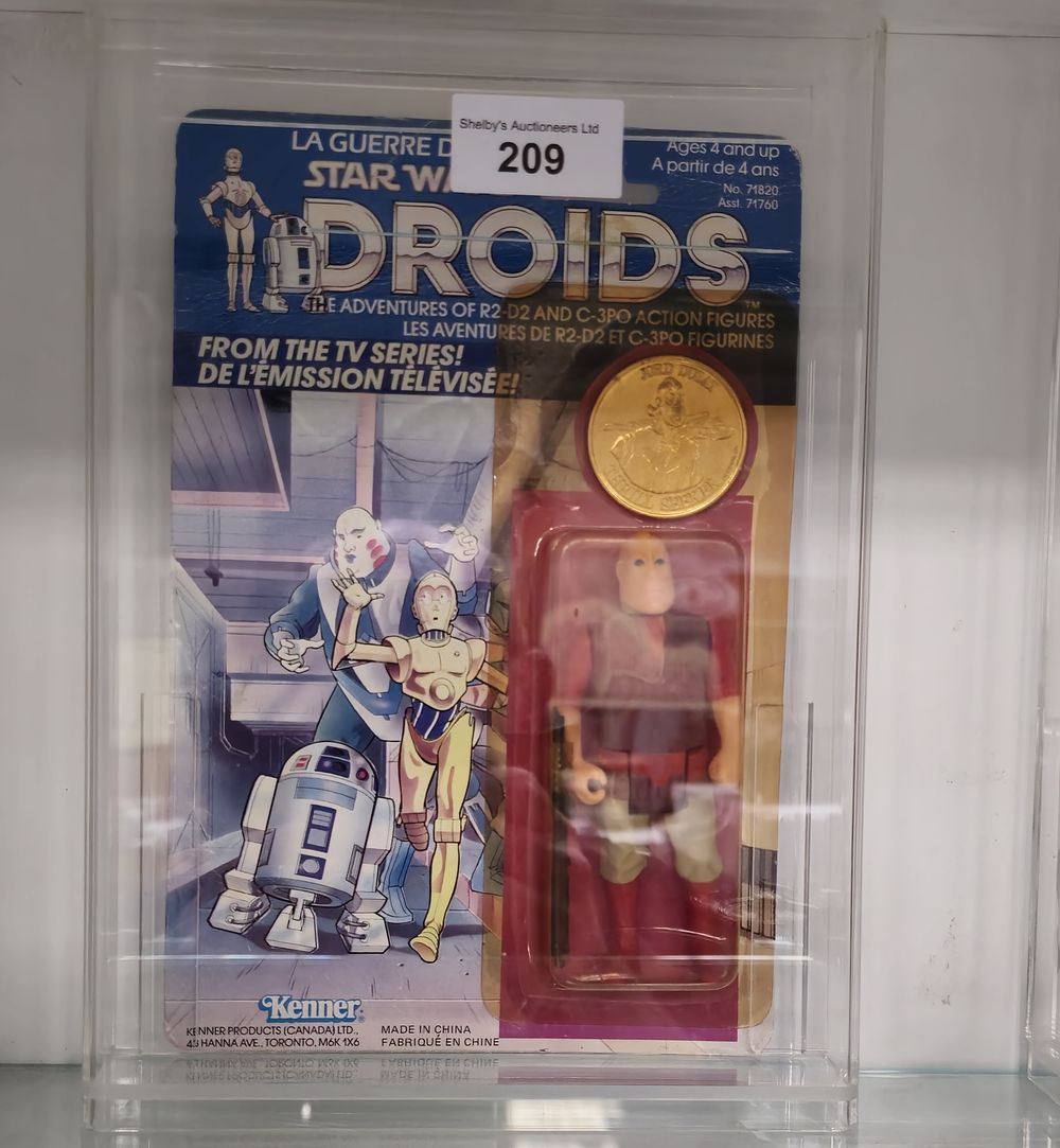 Lot 209: starwars droids carded figure by kenner