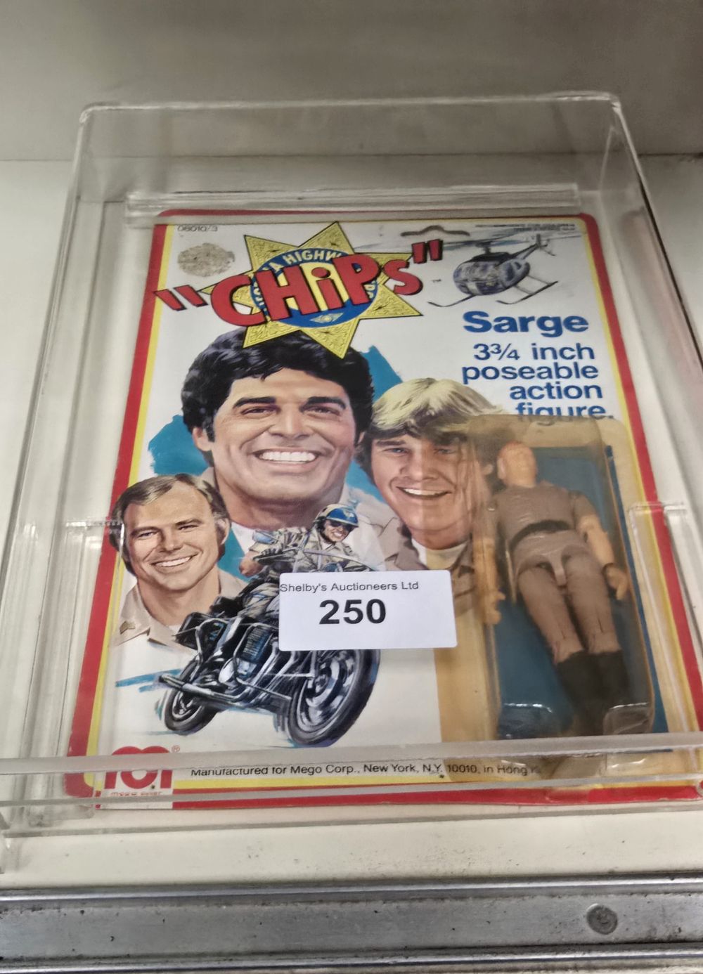 Lot 250: vintage chips carded figure sarge by mego corps