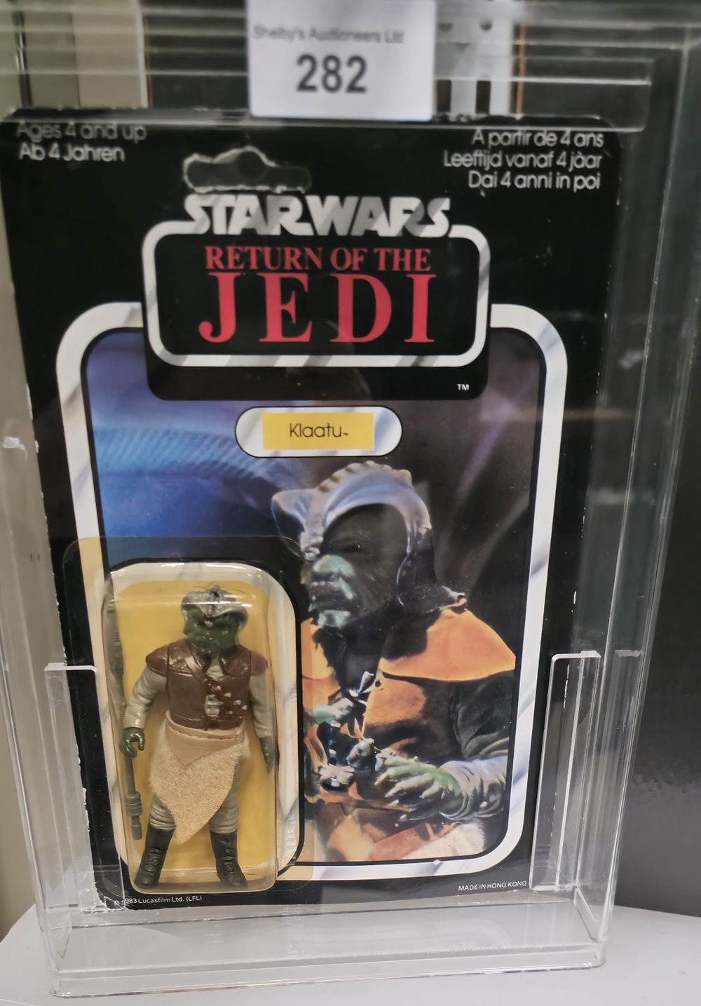 Lot 282: starwars return of the jedi carded figure klaatu