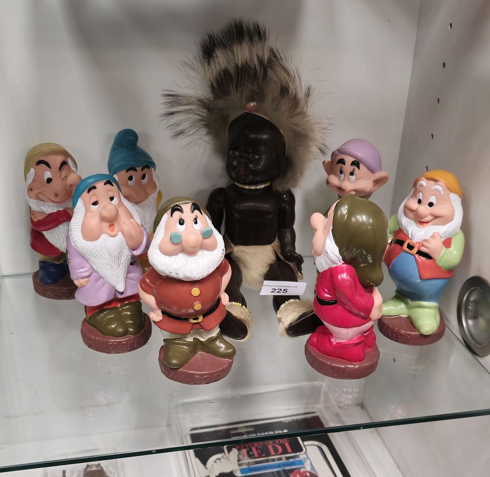 Lot 151: vintage disney 7 dwarfs with doll 1970s
