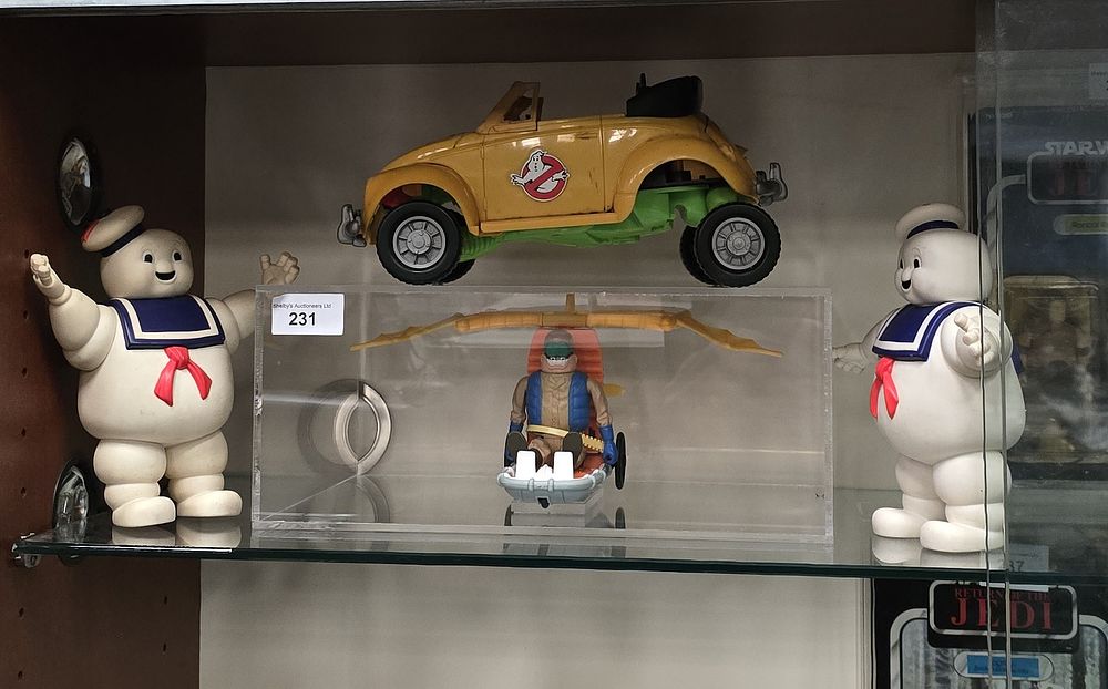 Lot 157: vintage ghost busters Michelin man x 2 and...