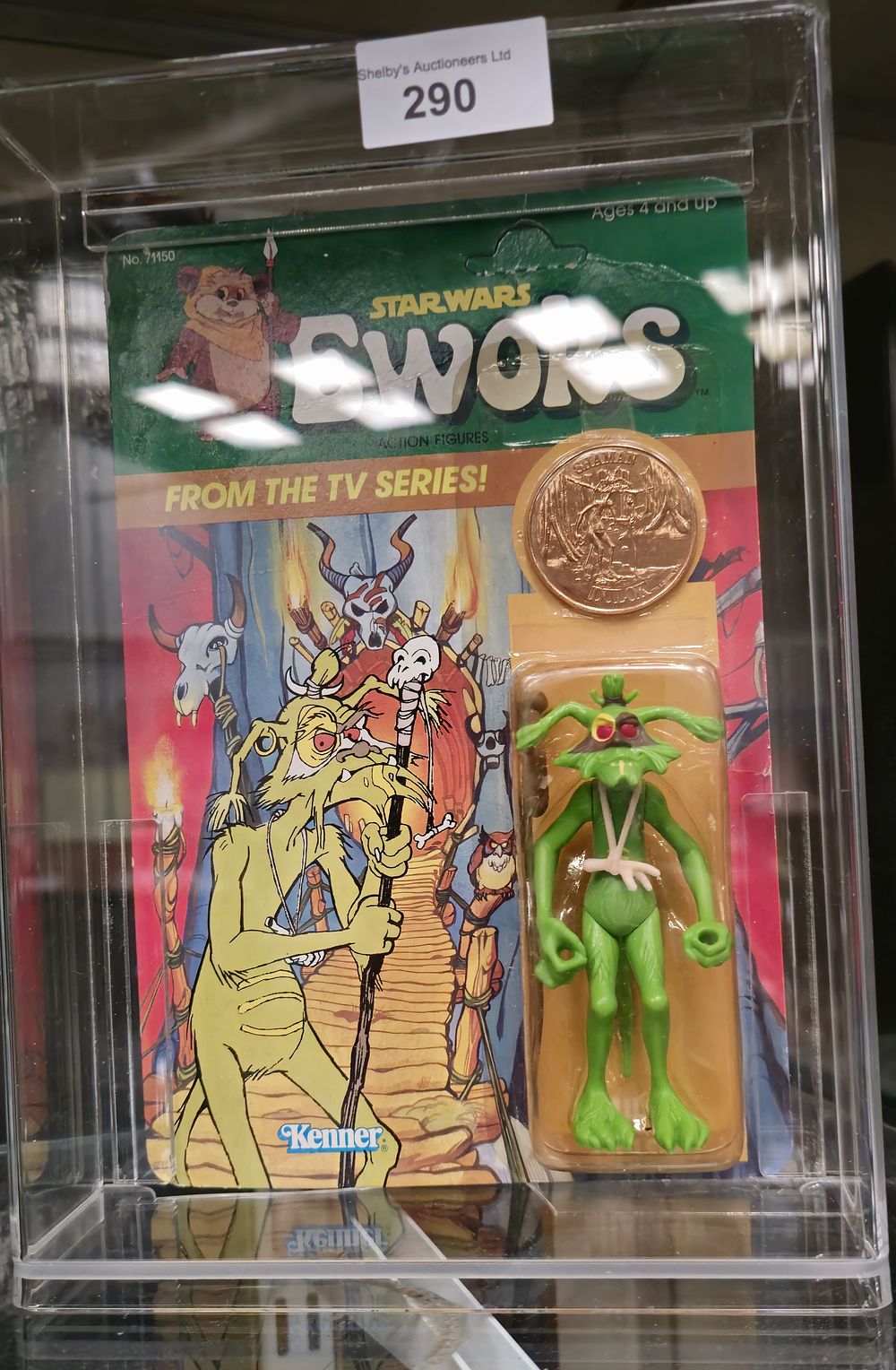 Lot 216: Star Wars ewok carded figure dulok sharman by...