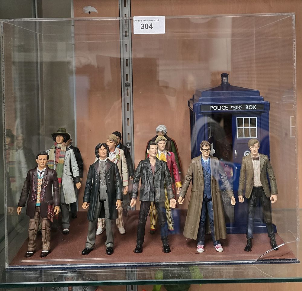 Lot 231: cased display of various dr who and the...
