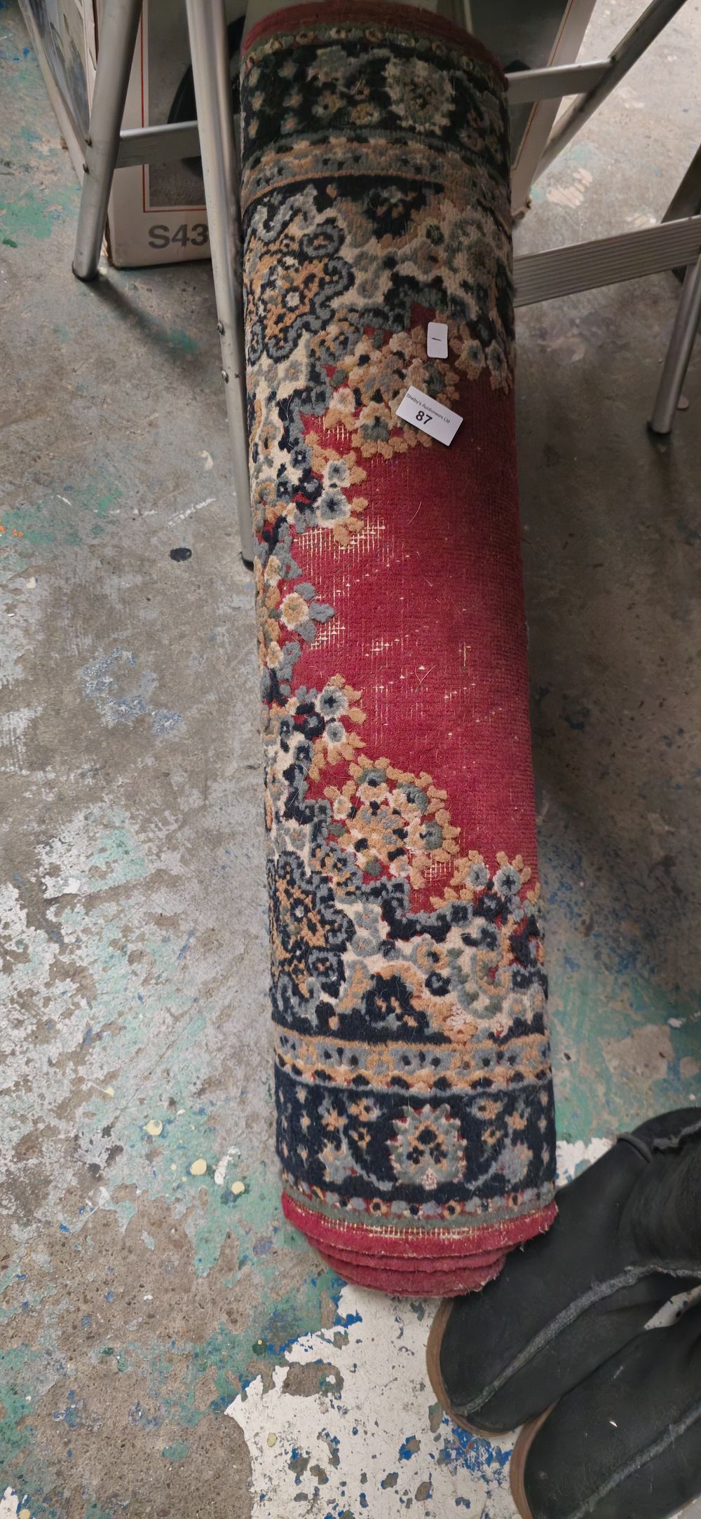 Lot 87: small red woolen woven floor runner