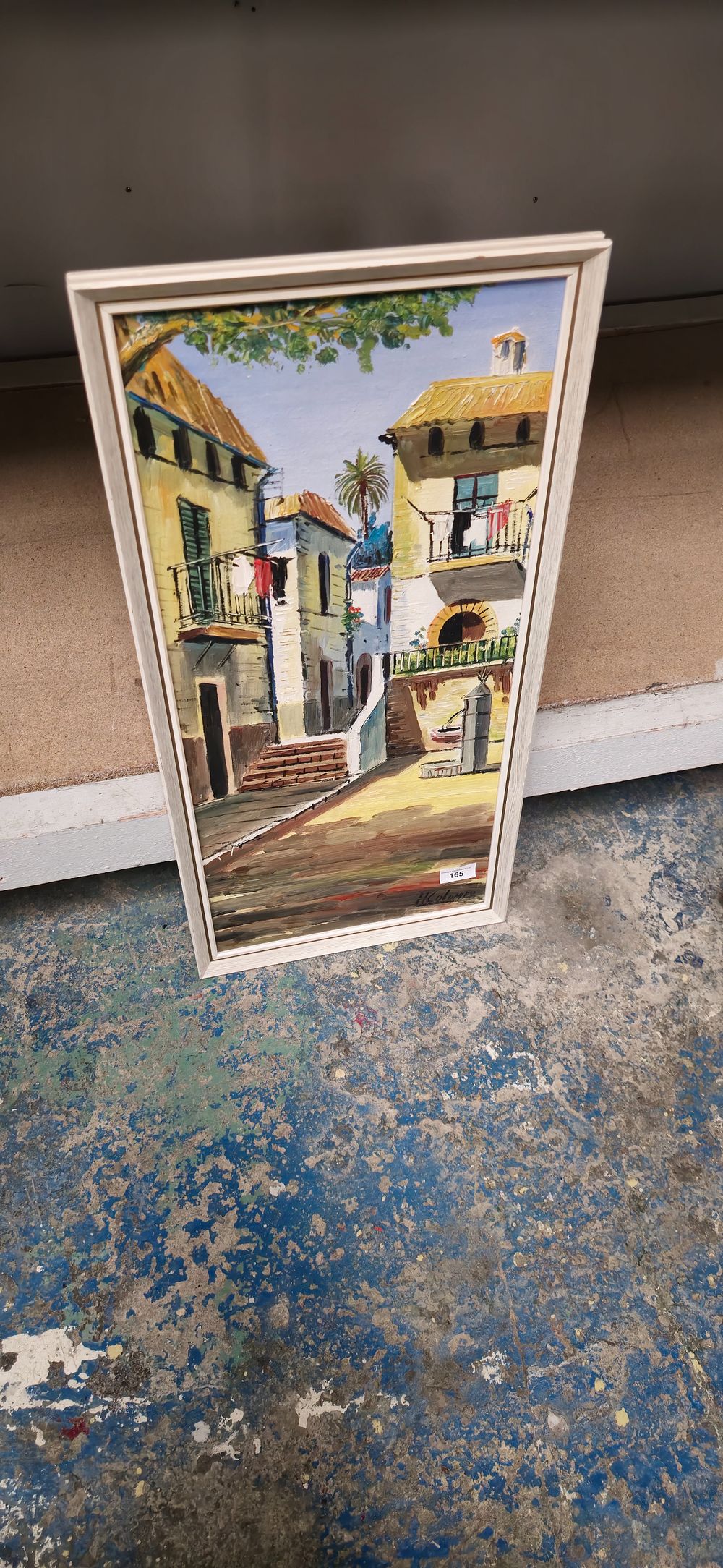 Lot 165: a lobumer continetal scene acrylic on board