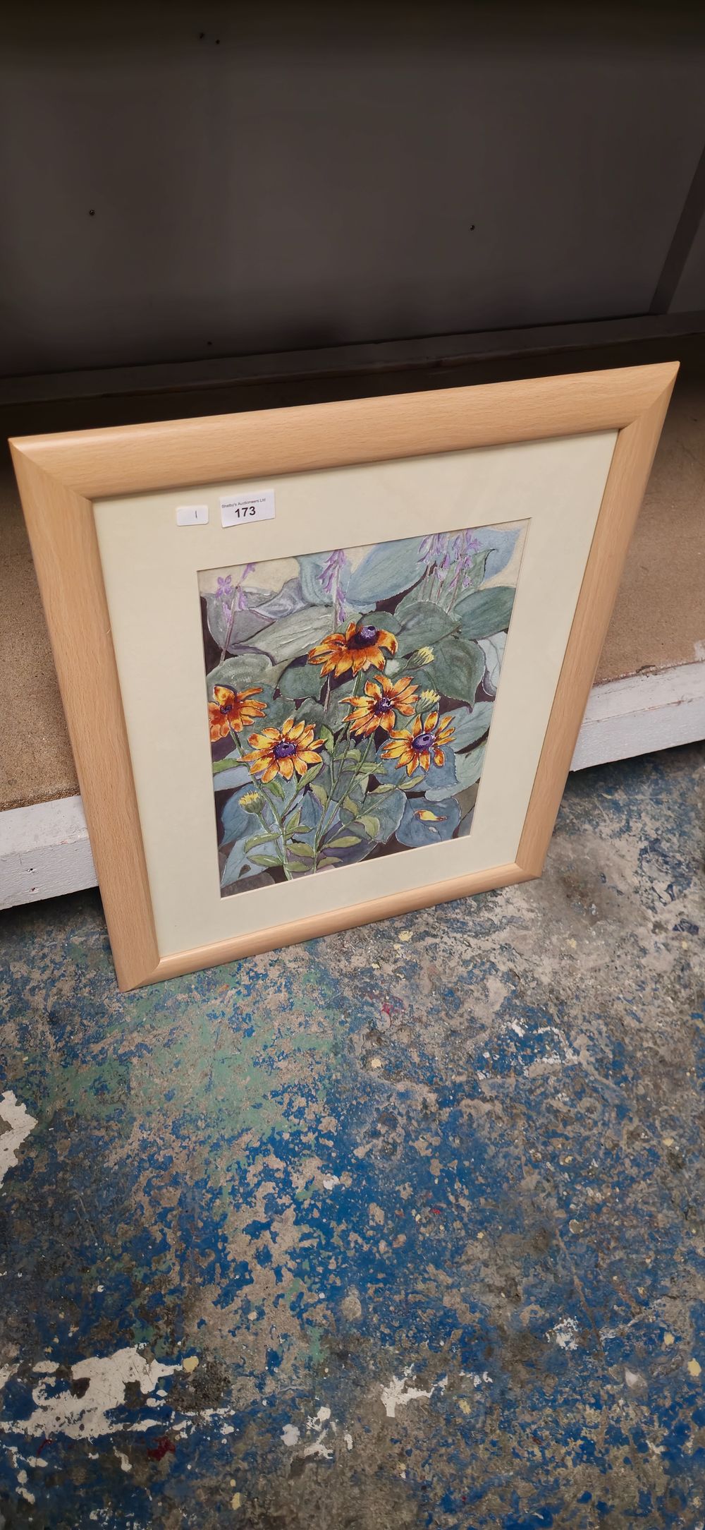 Lot 173: framed still life water colour flowers unknown artist