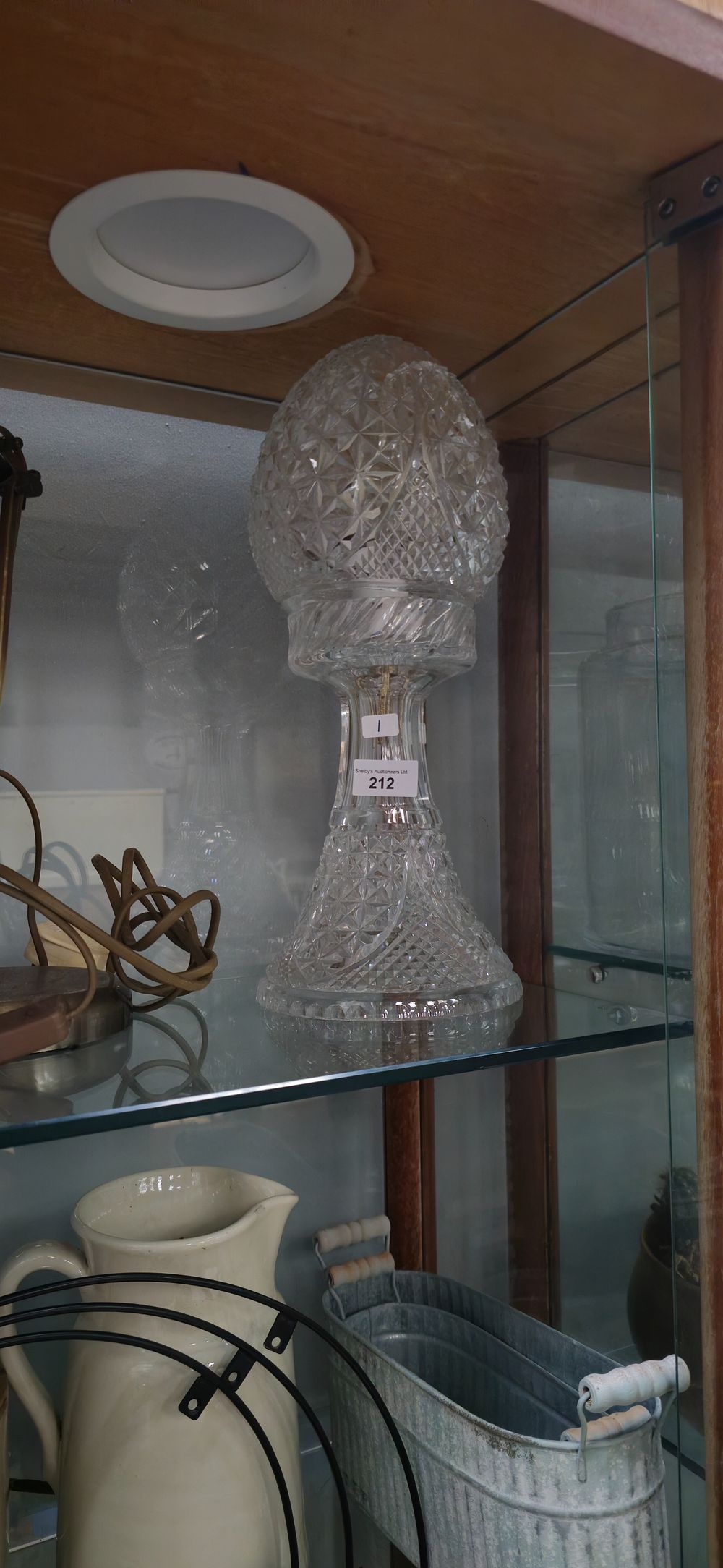 Lot 212: glass mushroom lamp does have crack in base