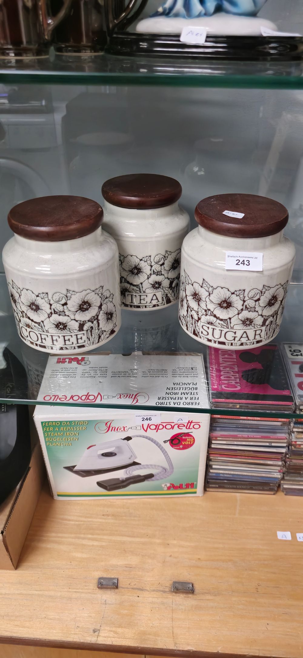 Lot 243: 3 x hornsea pottery items tea coffe and sugar cannisters