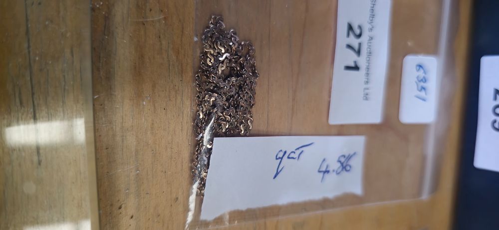 Lot 271: 9ct gold necklace 4.86 grams