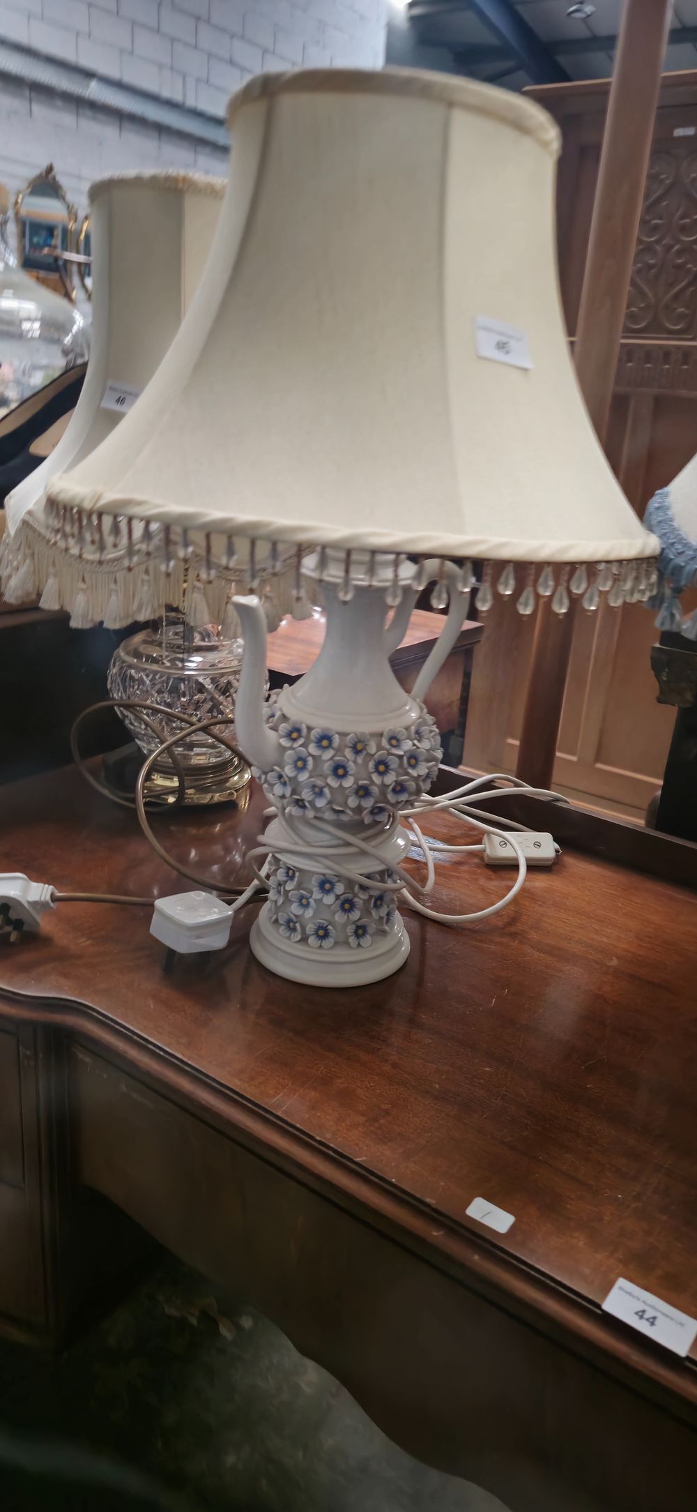 Lot 329: deco art mano pottery table lamp