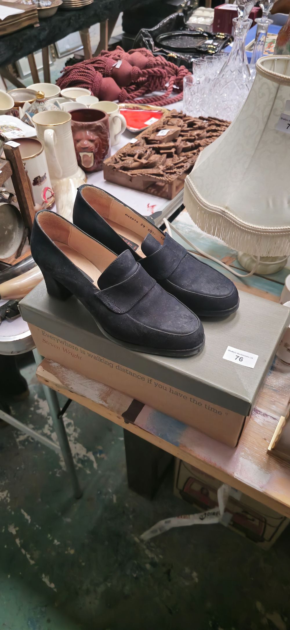 Lot 313: pair of next ladies size 6 loafer shoes heeled used