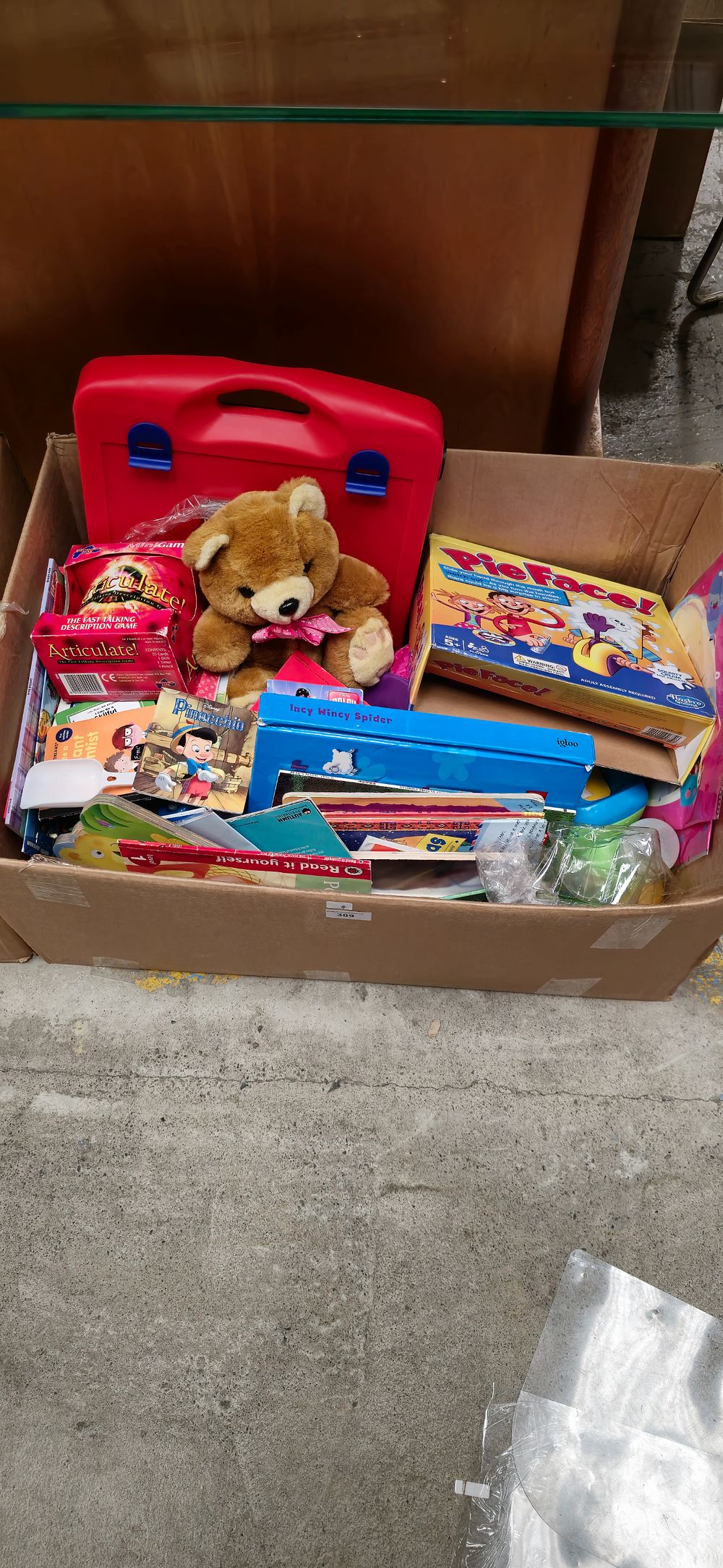 Lot 224: box containing various childrens toys all in good condition