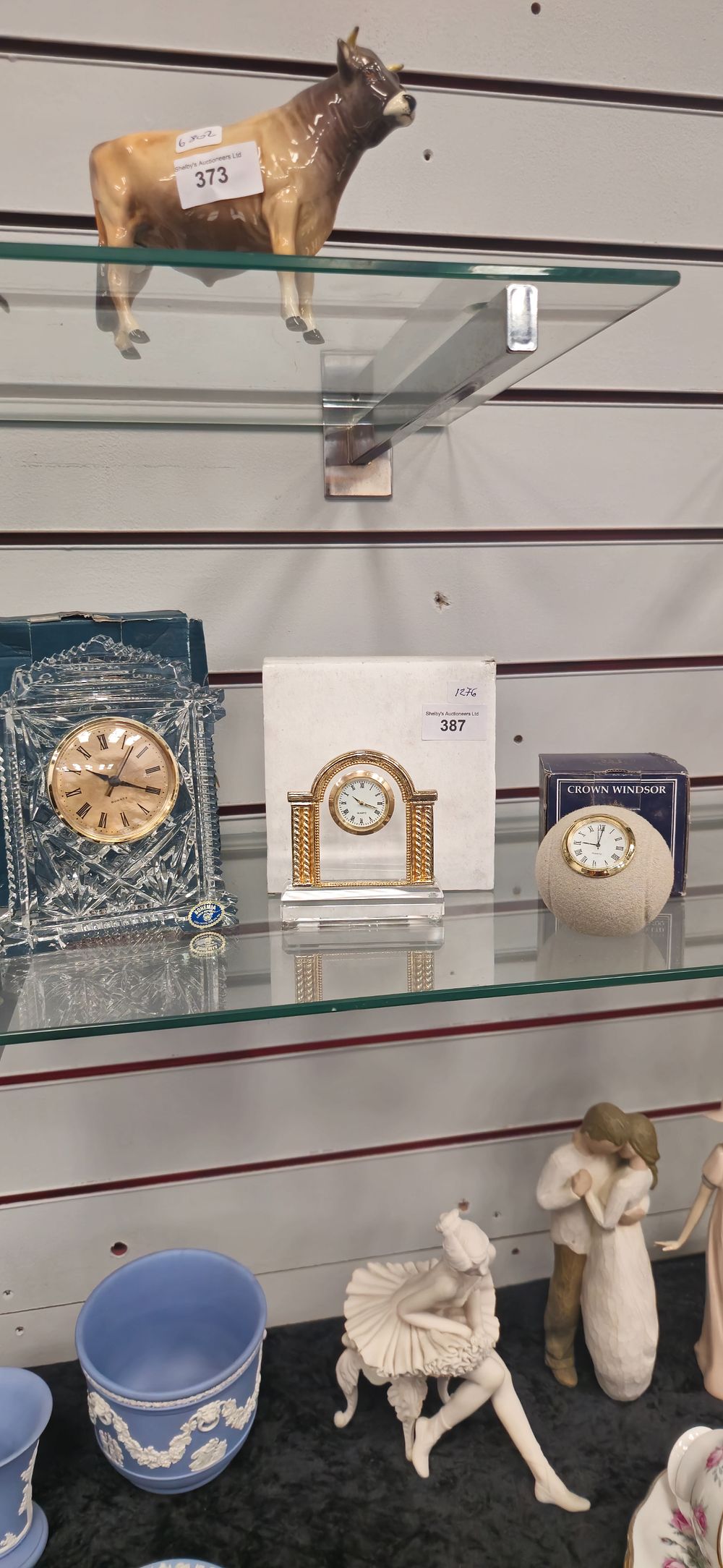 Lot 272: 1 x bohemia crystal glass clock boxed with crown widsor clock and 1 other