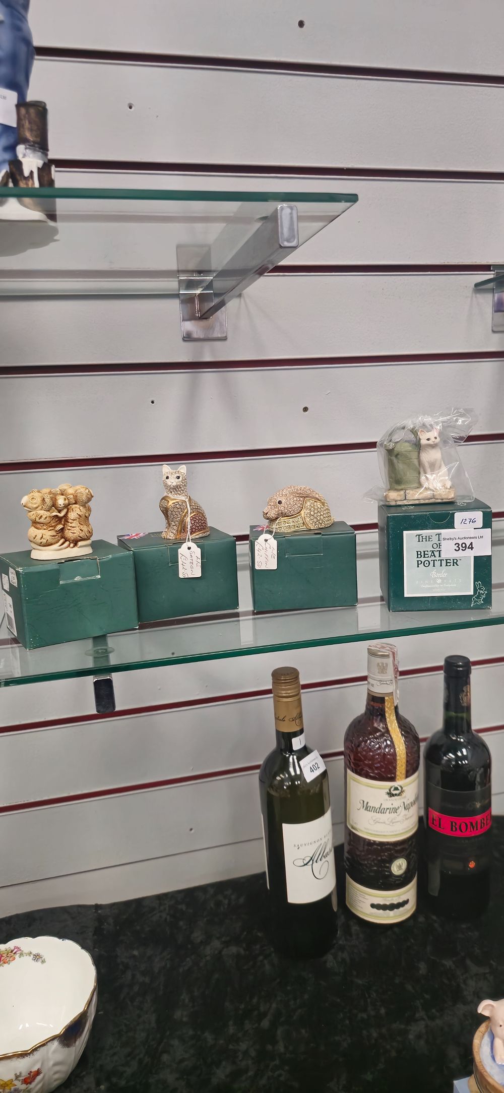 Lot 276: 1 x border fine arts cat and watering can figure with 3 x harmony figures ltd edition figure chiffin etc