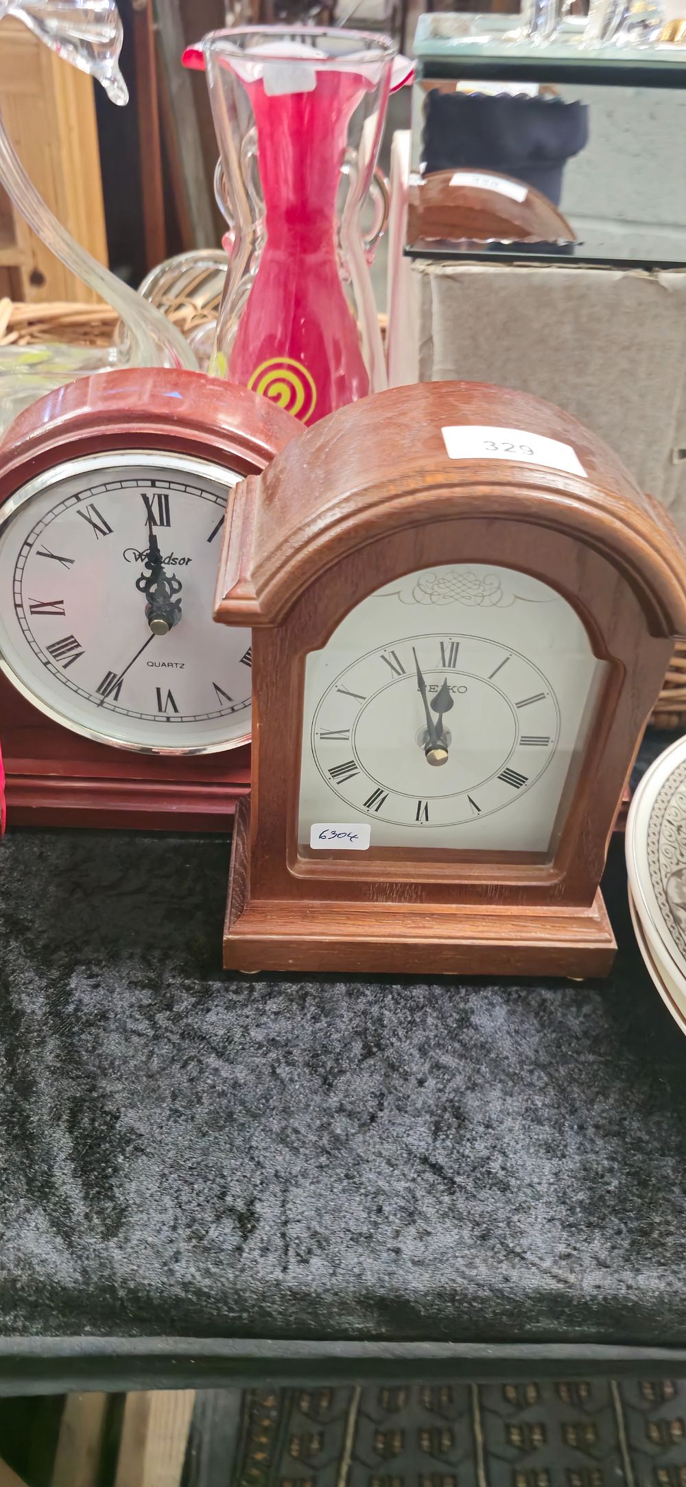 Lot 309: seiko mantle clock with windsor mantle clock