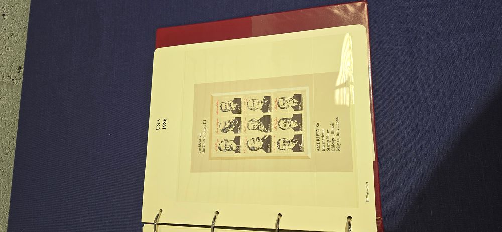 Lot 163: red stamp albulm usa stamps collection 44 pages 1984 onwards