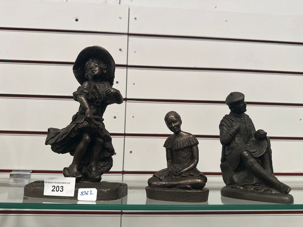 Lot 203: 3 x various resin figurines