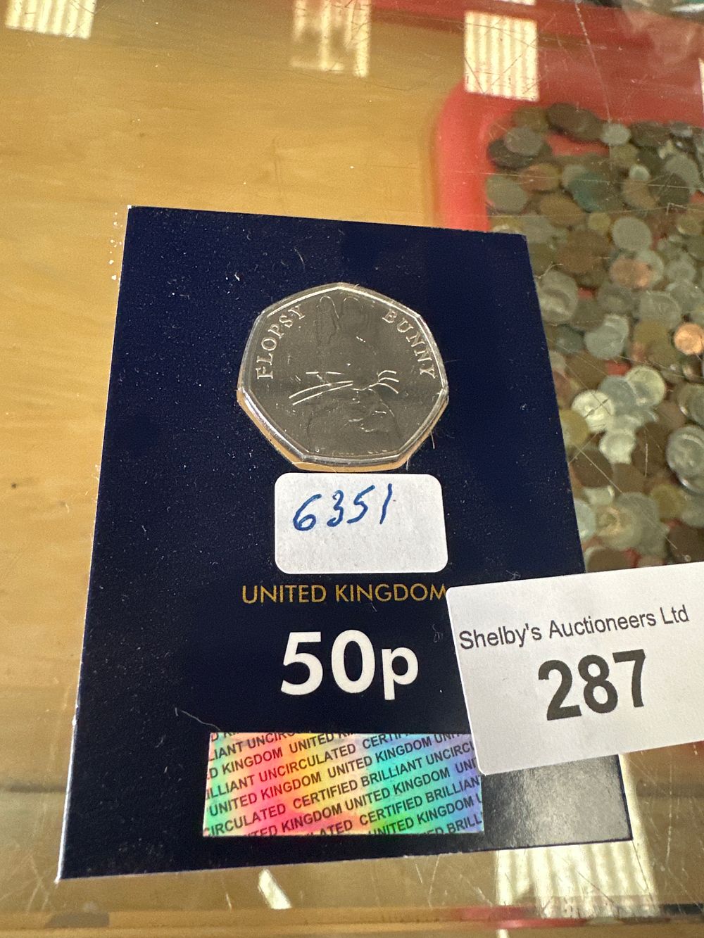 Lot 287: Change checker flopsy bunny 50p coin