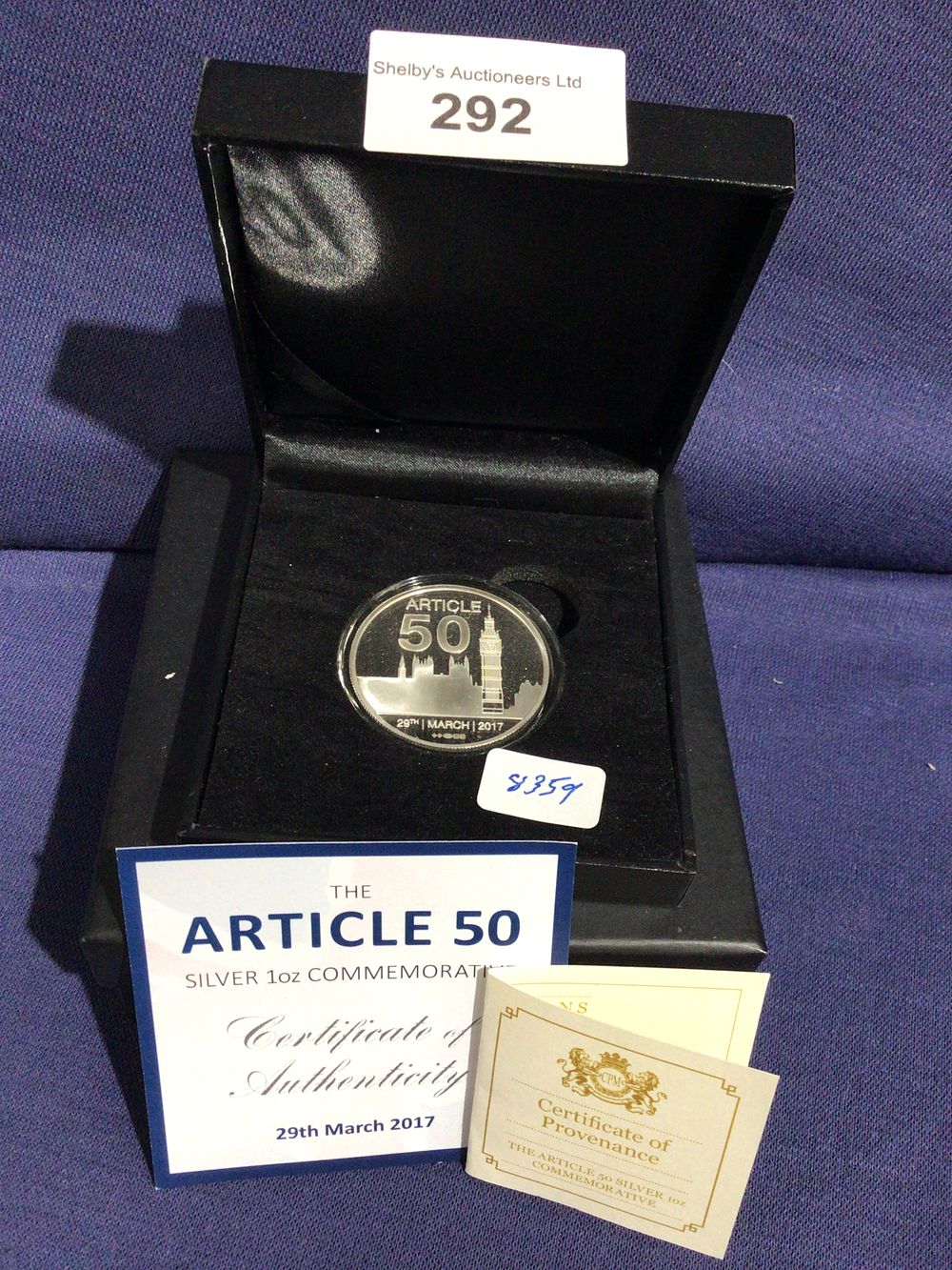 Lot 292: The article 50 1oz commemorative silver coin by coin portfolio
